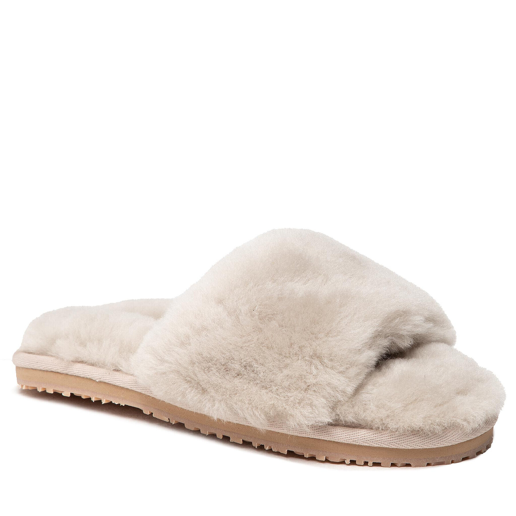 Mou Papuci de casă Sheepskin Fur Slide Slipper FW161001L Bej - Pled.ro