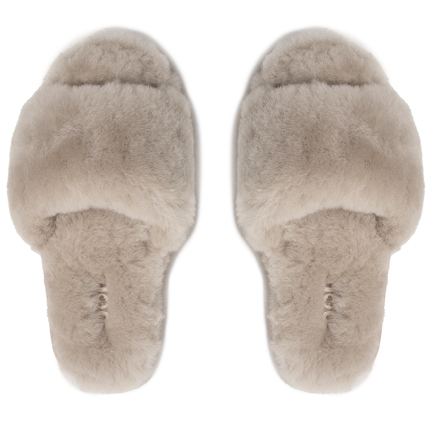 Mou Papuci de casă Sheepskin Fur Slide Slipper FW161001L Bej - Pled.ro