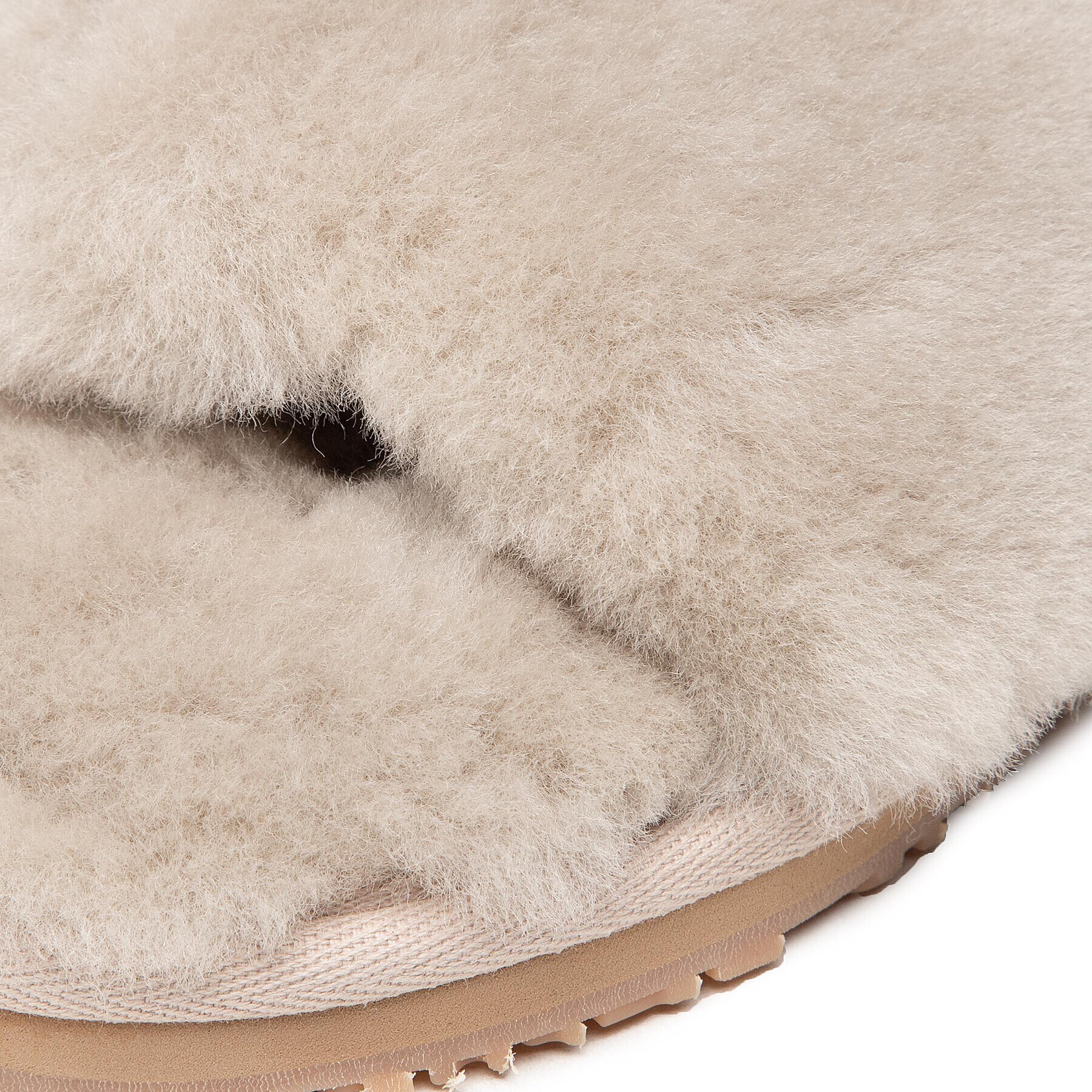 Mou Papuci de casă Sheepskin Fur Slide Slipper FW161001L Bej - Pled.ro