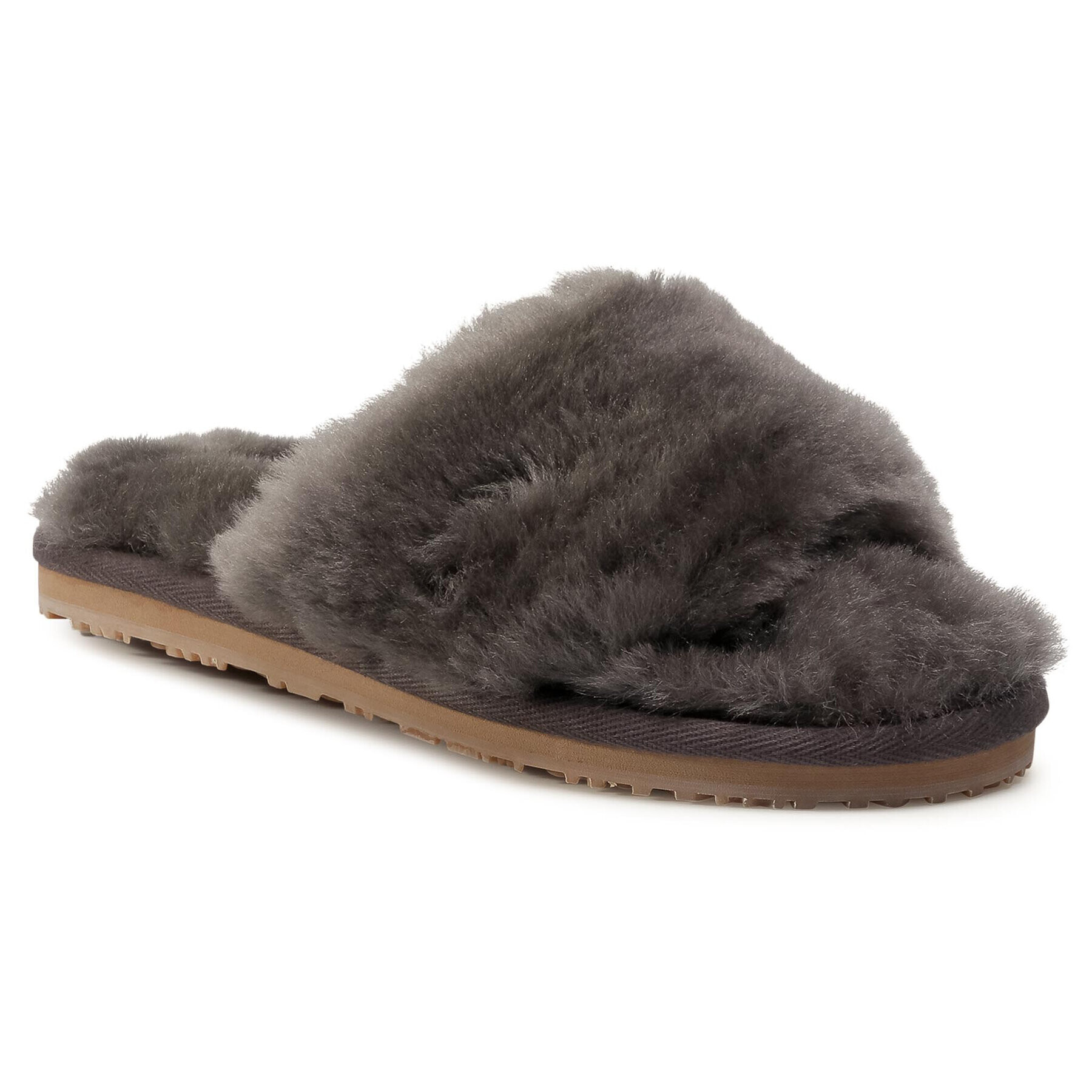 Mou Șlapi Sheepskin Fur Slide Slipper FW161001L Gri - Pled.ro