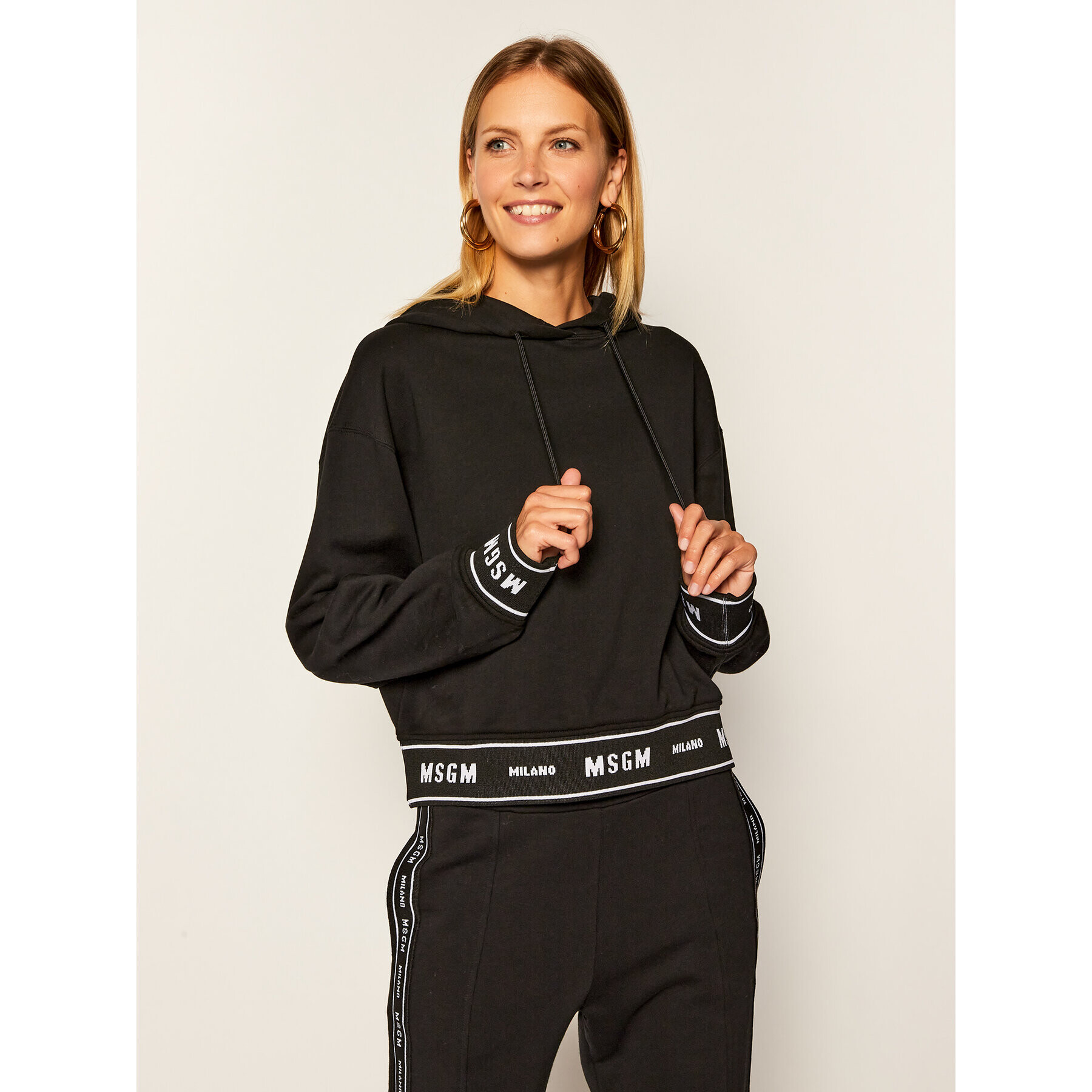 MSGM Bluză 2941MDM183 207799 Negru Regular Fit - Pled.ro