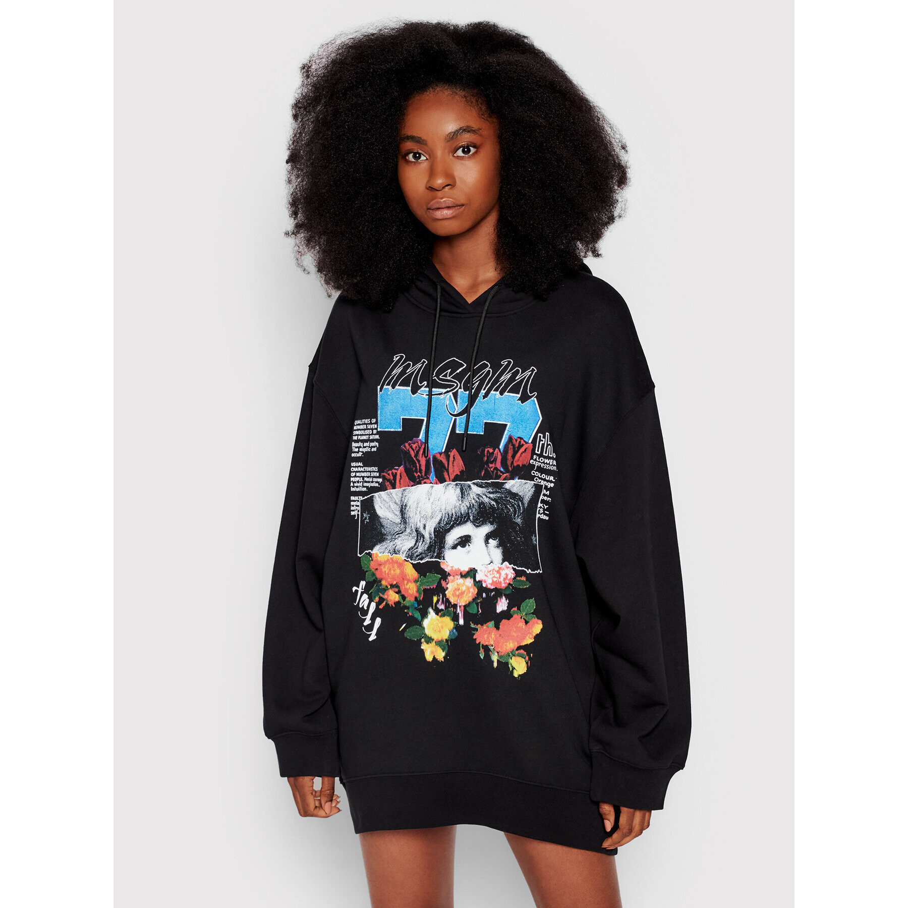 MSGM Bluză 3141MDM109 217799 Negru Oversize - Pled.ro