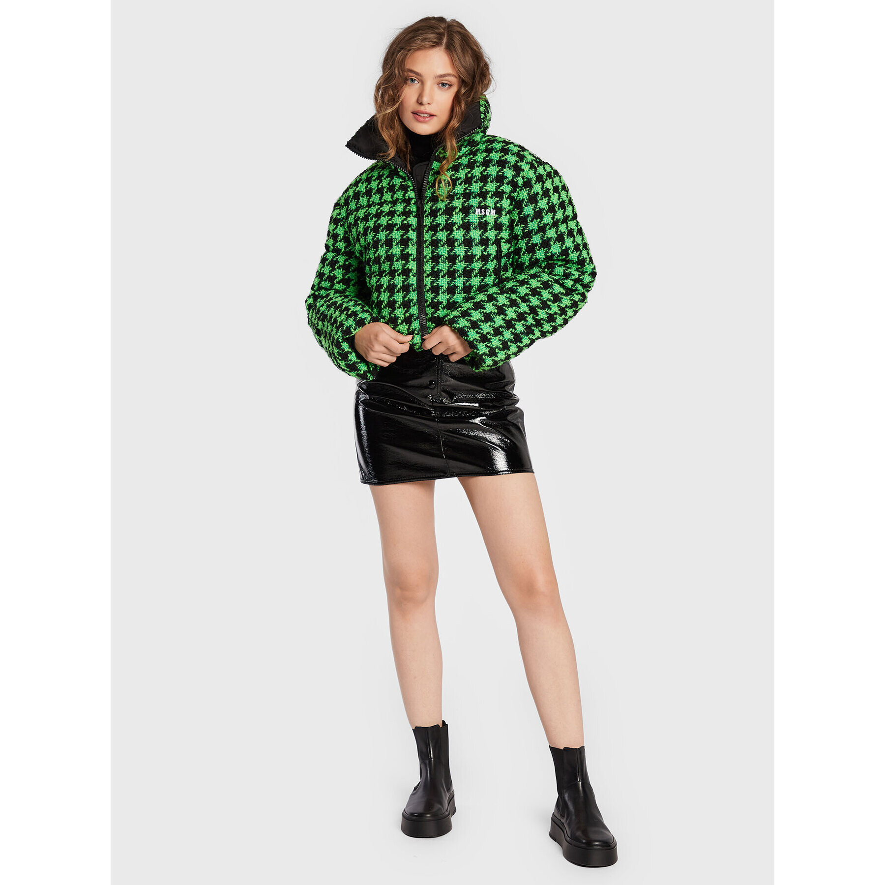 MSGM Geacă de iarnă 3341MDH27X 227607 Verde Regular Fit - Pled.ro