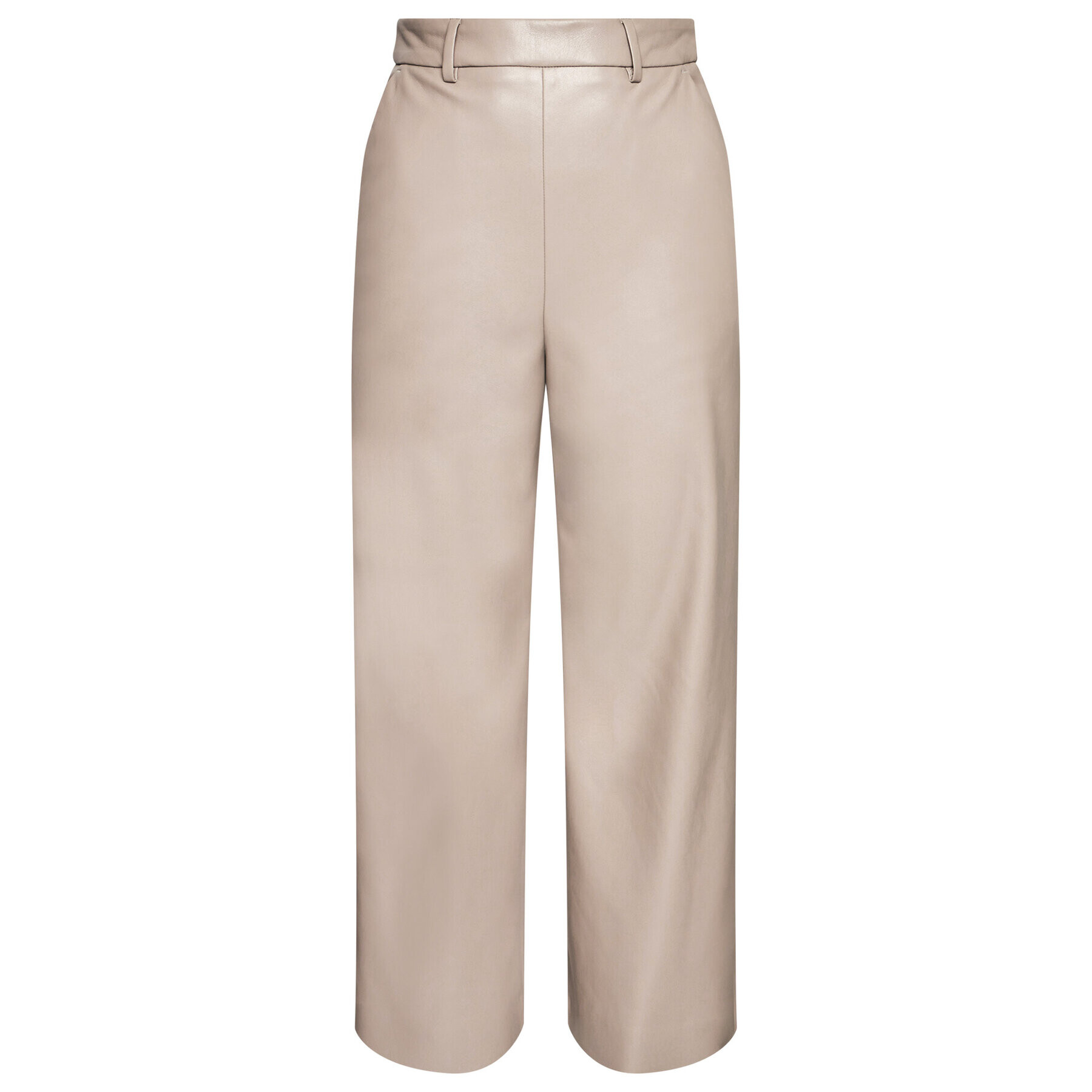 MSGM Pantaloni din imitație de piele 3041MDP06B 217101 Gri Regular Fit - Pled.ro