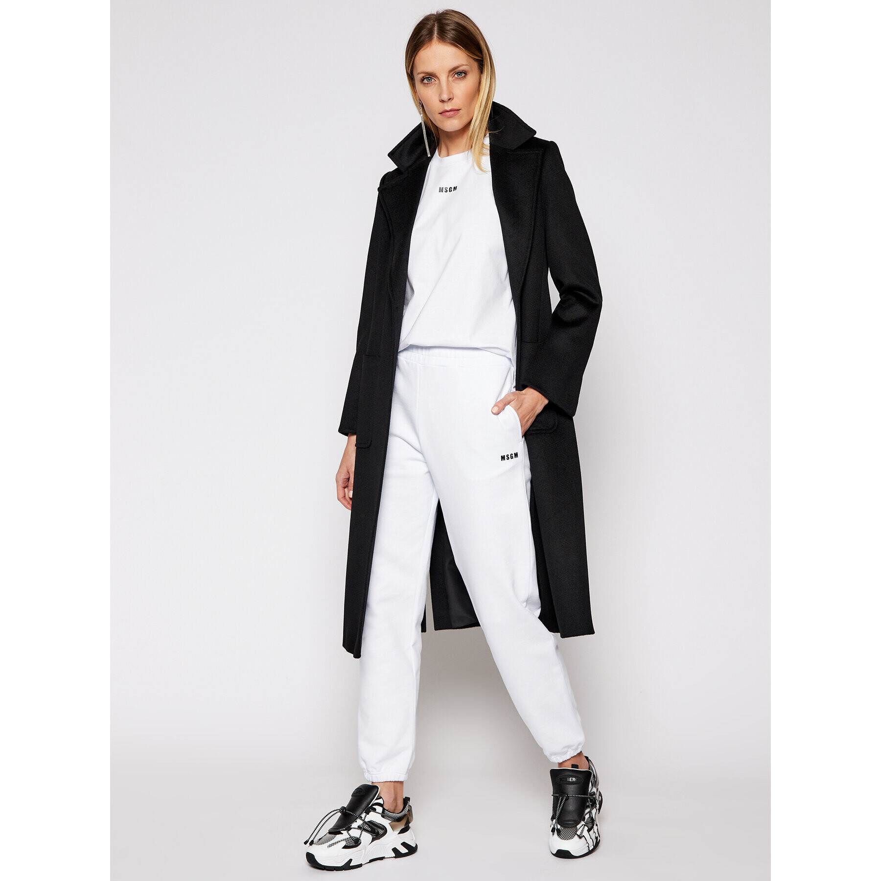 MSGM Pantaloni trening 3041MDP64 217299 Alb Regular Fit - Pled.ro