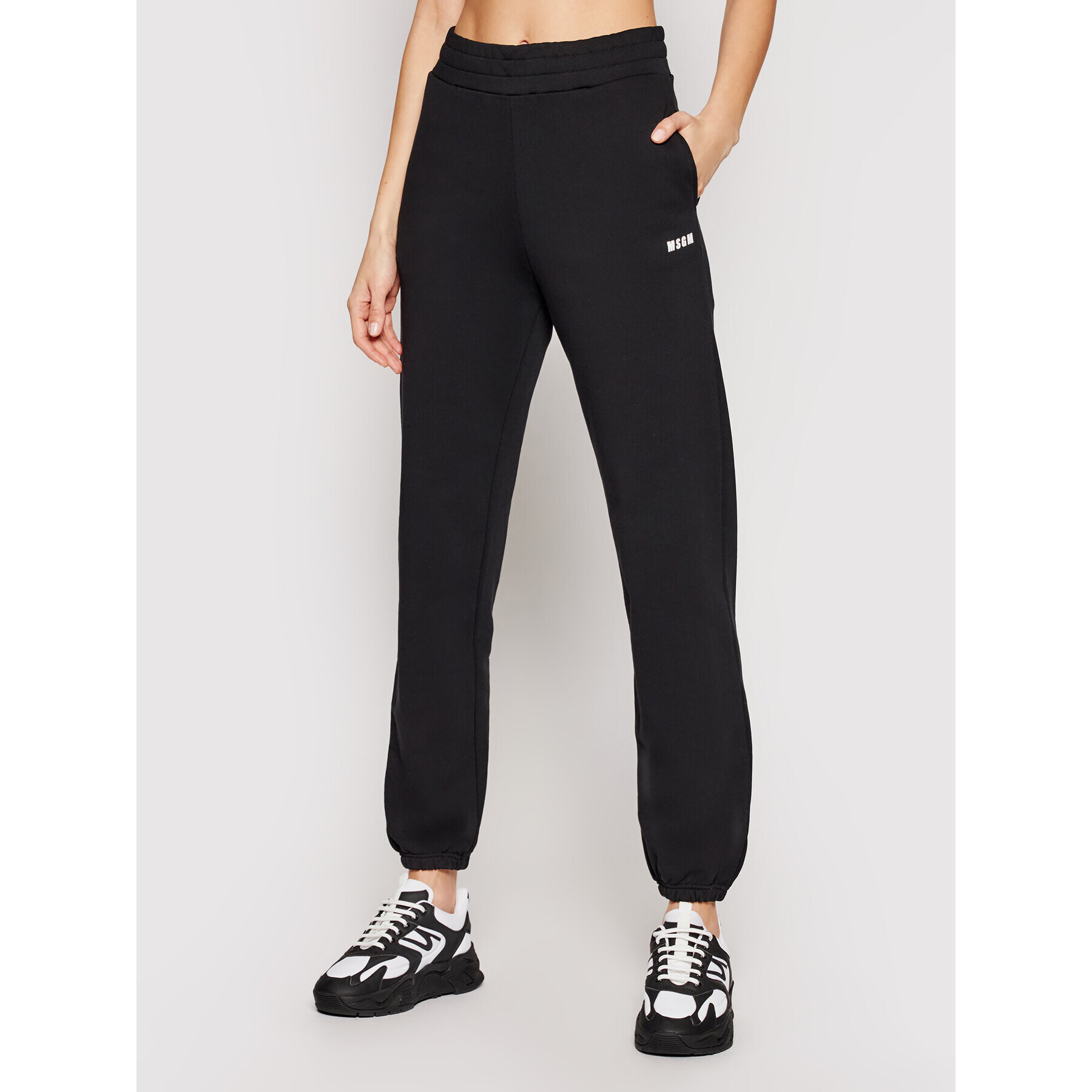 MSGM Pantaloni trening 3041MDP64 217299 Negru Regular Fit - Pled.ro