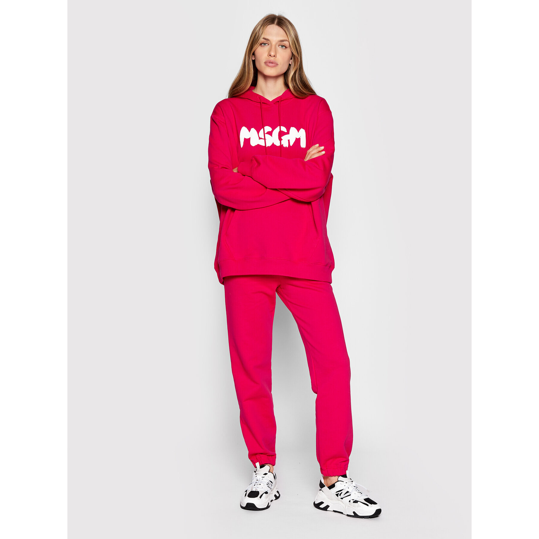 MSGM Pantaloni trening 3341MDP500 227799 Roz Regular Fit - Pled.ro