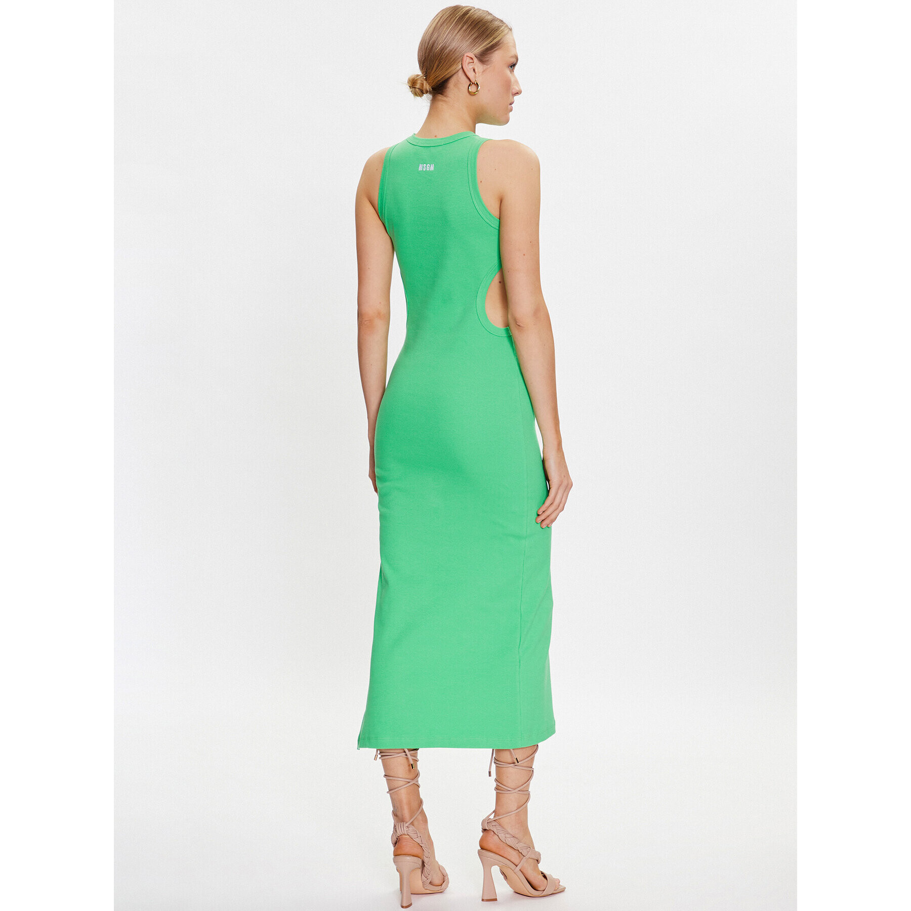 MSGM Rochie de vară 3441MDA61 237120 Verde Slim Fit - Pled.ro