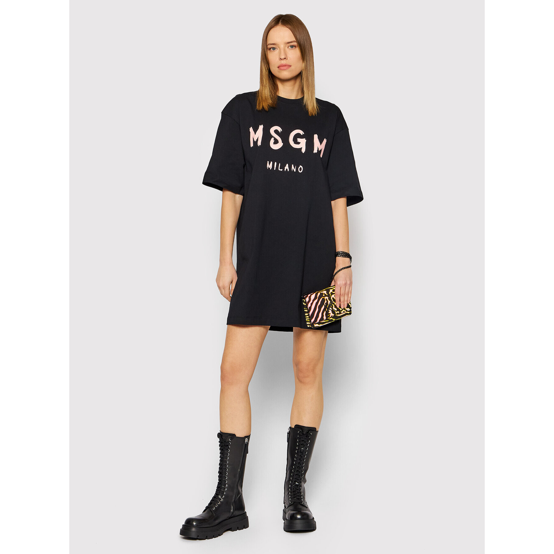 MSGM Rochie de zi 3241MDA510 227298 Negru Relaxed Fit - Pled.ro