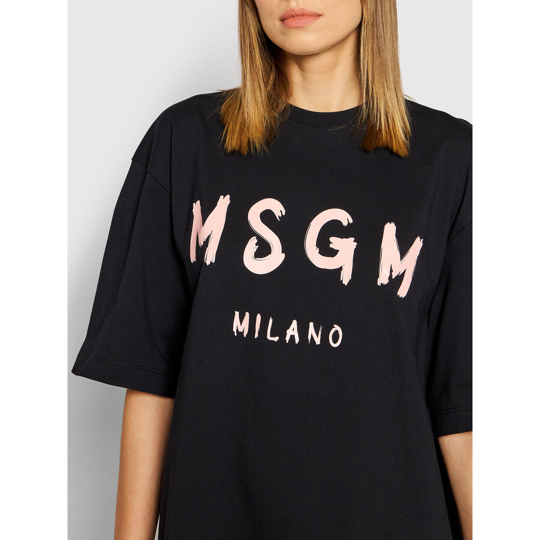 MSGM Rochie de zi 3241MDA510 227298 Negru Relaxed Fit - Pled.ro