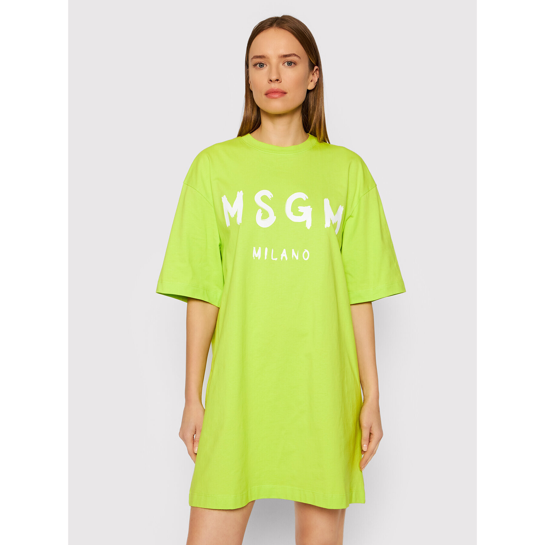 MSGM Rochie de zi 3241MDA510 227298 Verde Relaxed Fit - Pled.ro