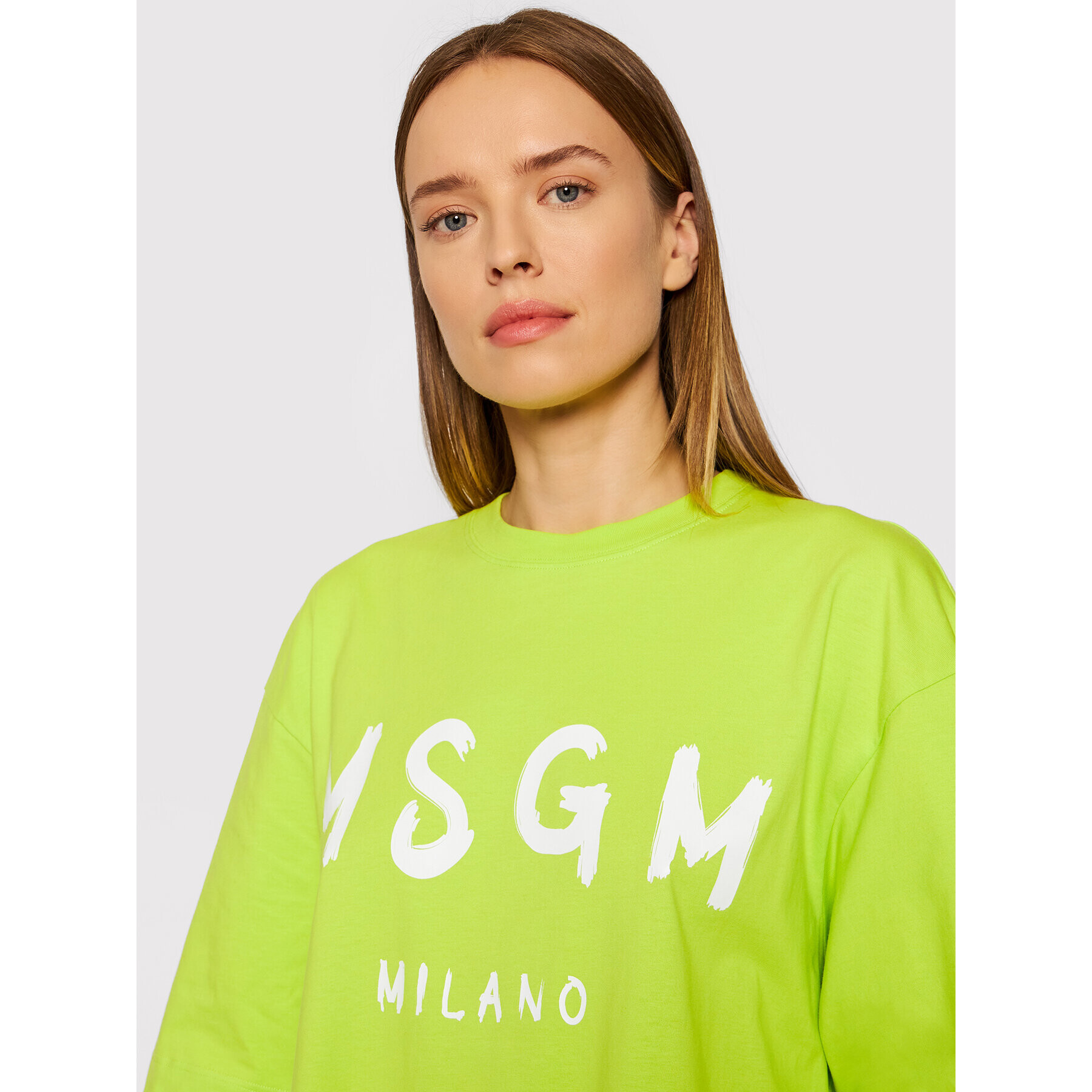 MSGM Rochie de zi 3241MDA510 227298 Verde Relaxed Fit - Pled.ro