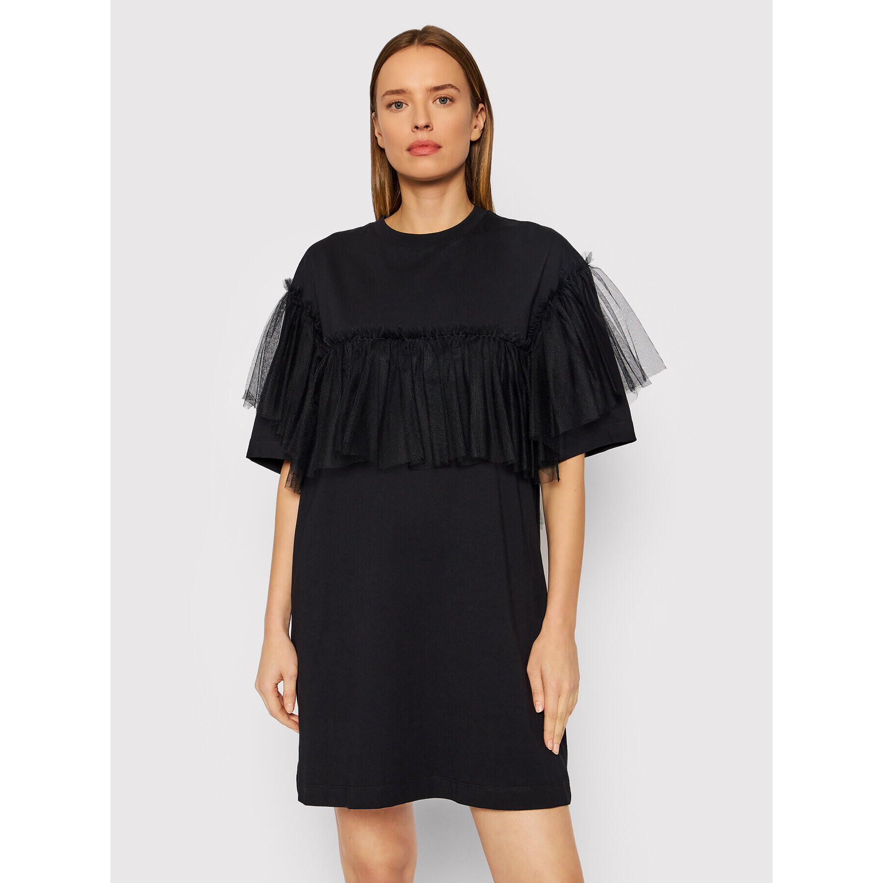 MSGM Rochie de zi 3241MDA79 227298 Negru Relaxed Fit - Pled.ro