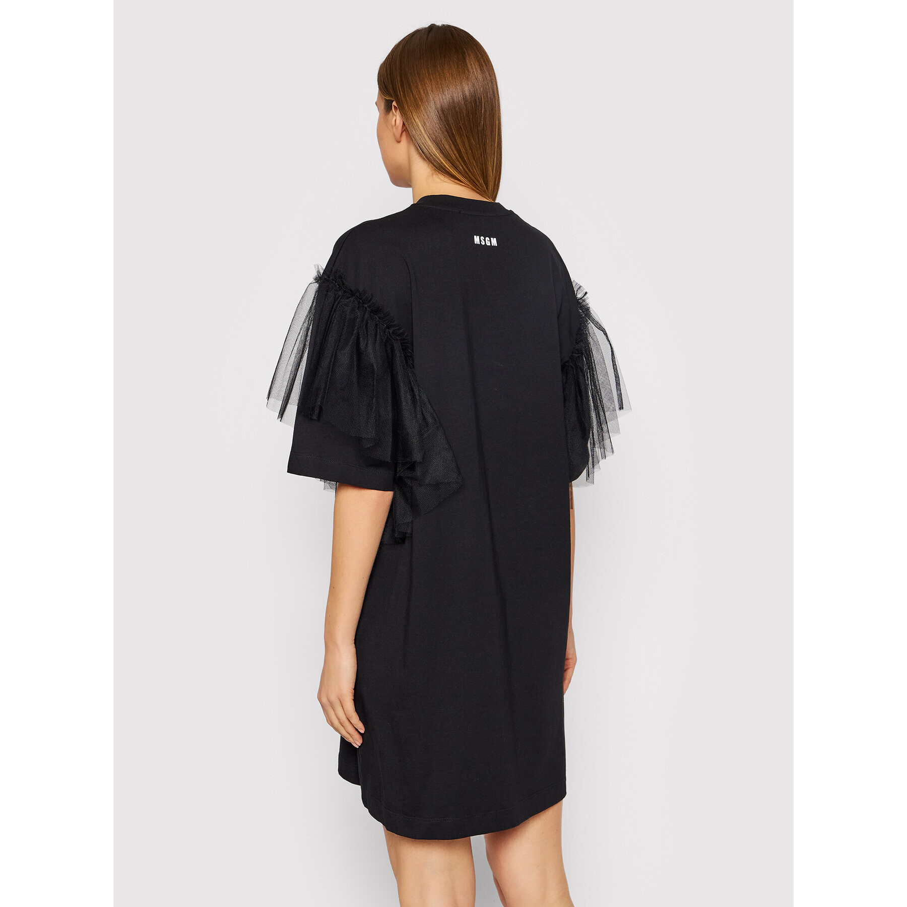 MSGM Rochie de zi 3241MDA79 227298 Negru Relaxed Fit - Pled.ro