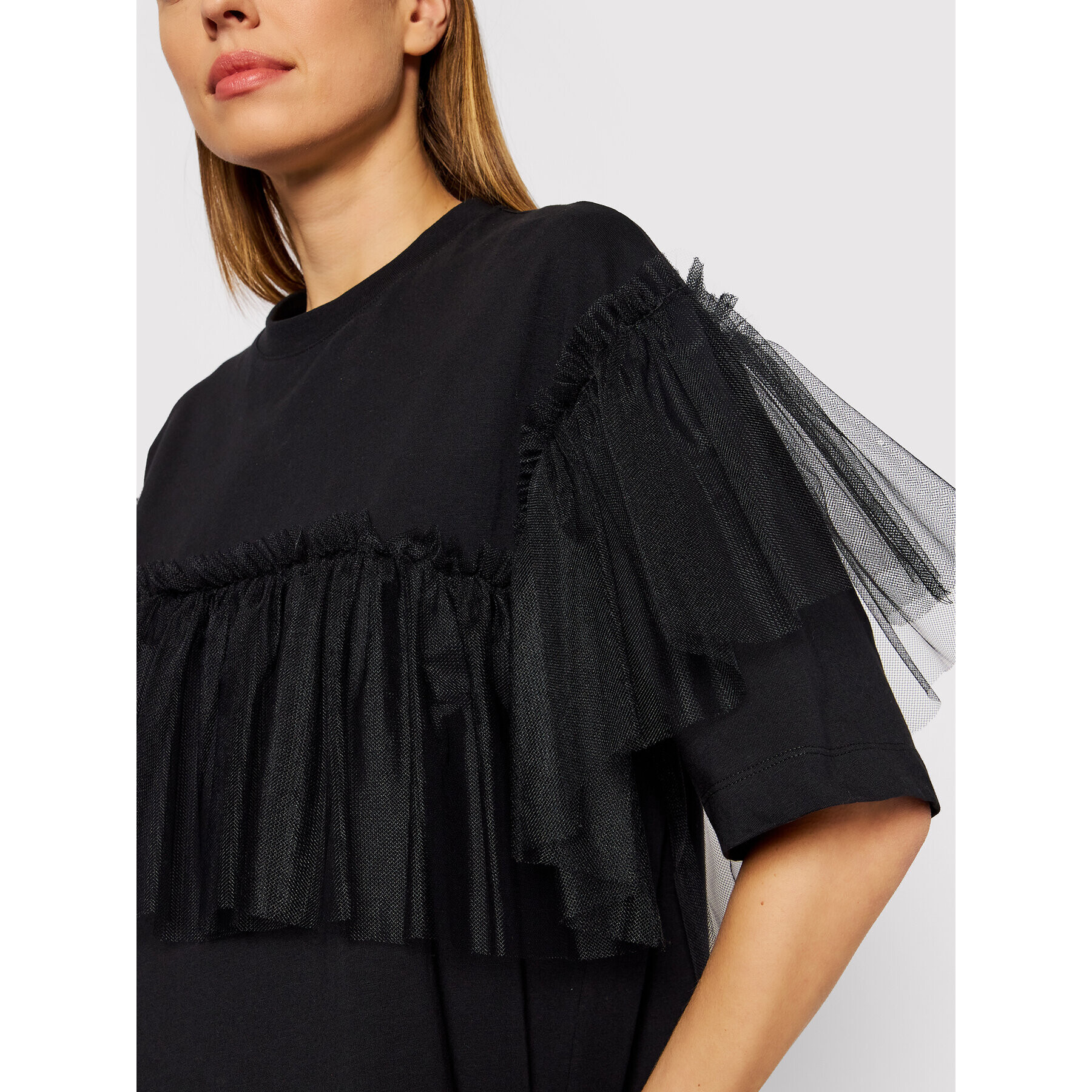 MSGM Rochie de zi 3241MDA79 227298 Negru Relaxed Fit - Pled.ro