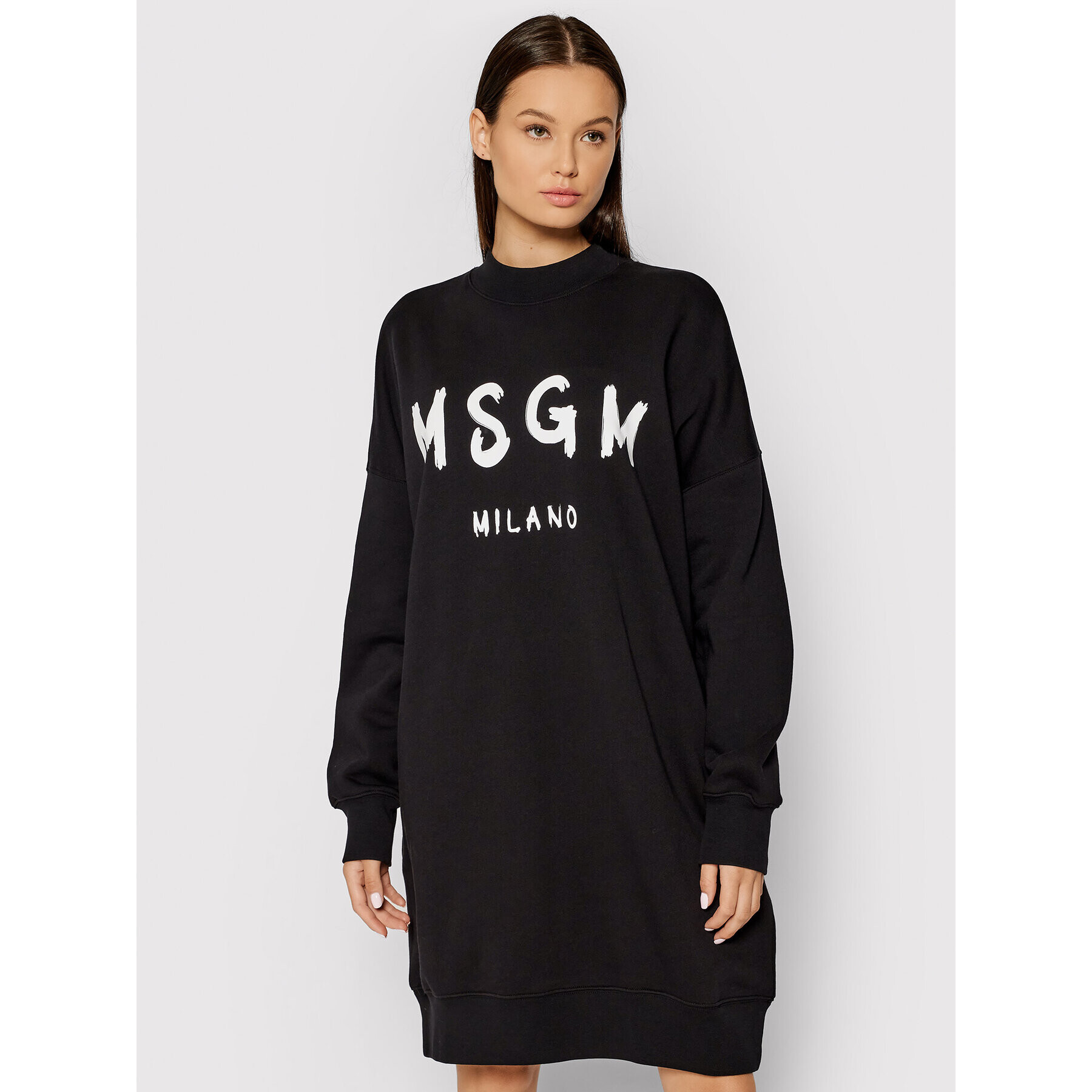 MSGM Rochie tricotată 2000MDA511 200001 Negru Oversize - Pled.ro