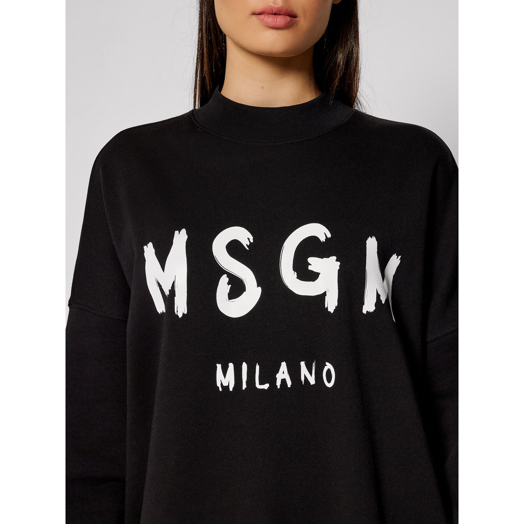 MSGM Rochie tricotată 2000MDA511 200001 Negru Oversize - Pled.ro