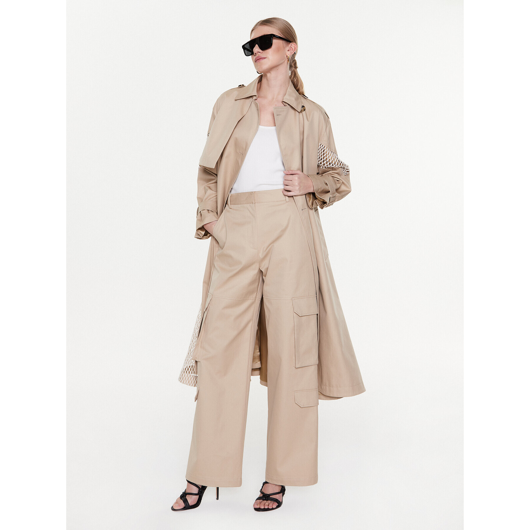 MSGM Trench 3441MDC04Y 237104 Bej Regular Fit - Pled.ro