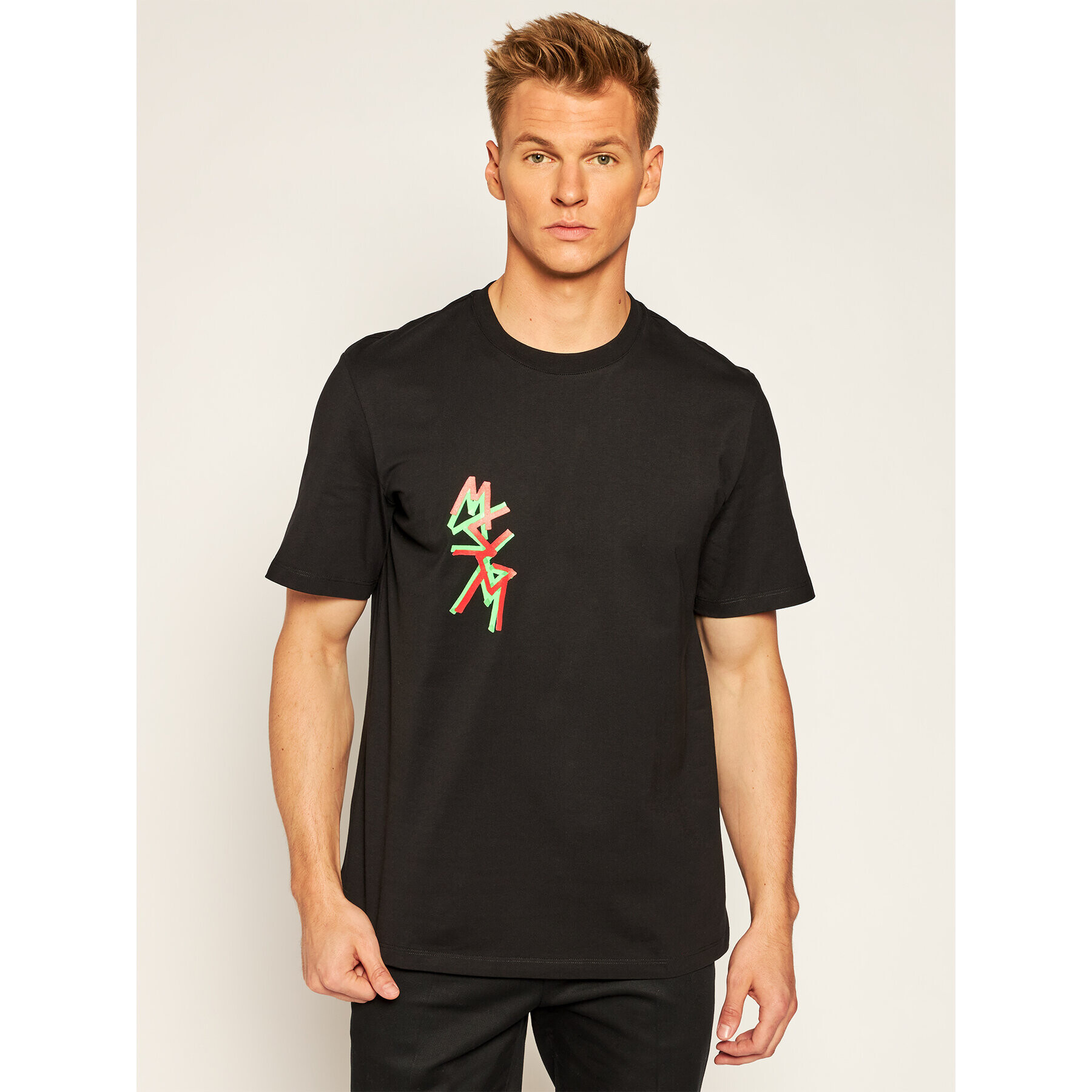 MSGM Tricou 2940MM70 207598 Negru Regular Fit - Pled.ro