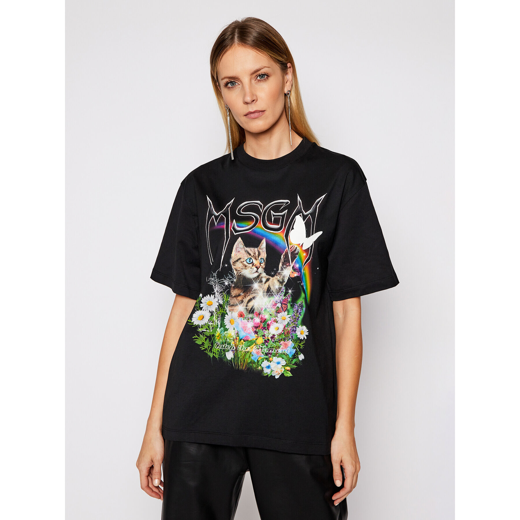 MSGM Tricou 3041MDM164 217298 Negru Regular Fit - Pled.ro