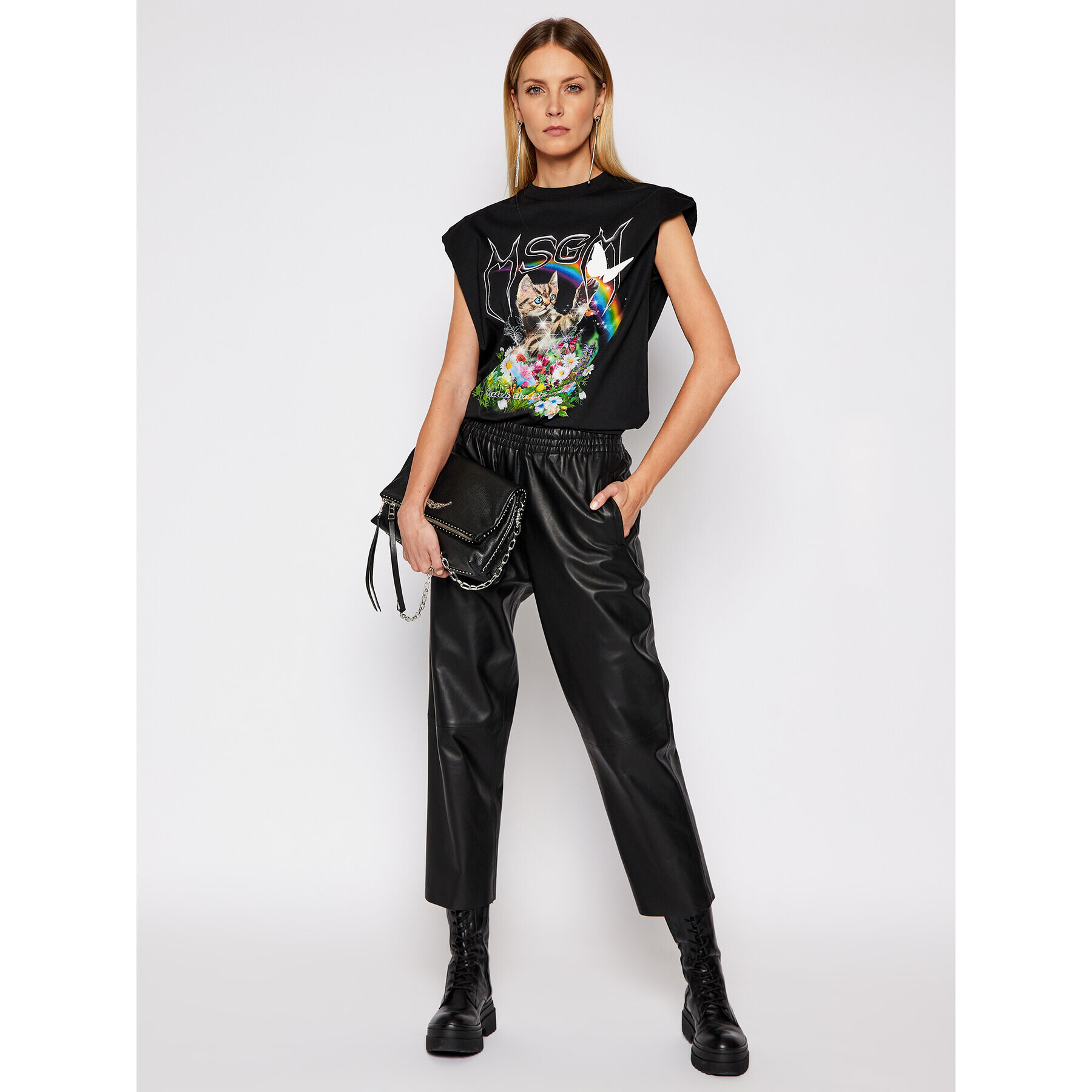 MSGM Tricou 3041MDM164 217298 Negru Regular Fit - Pled.ro