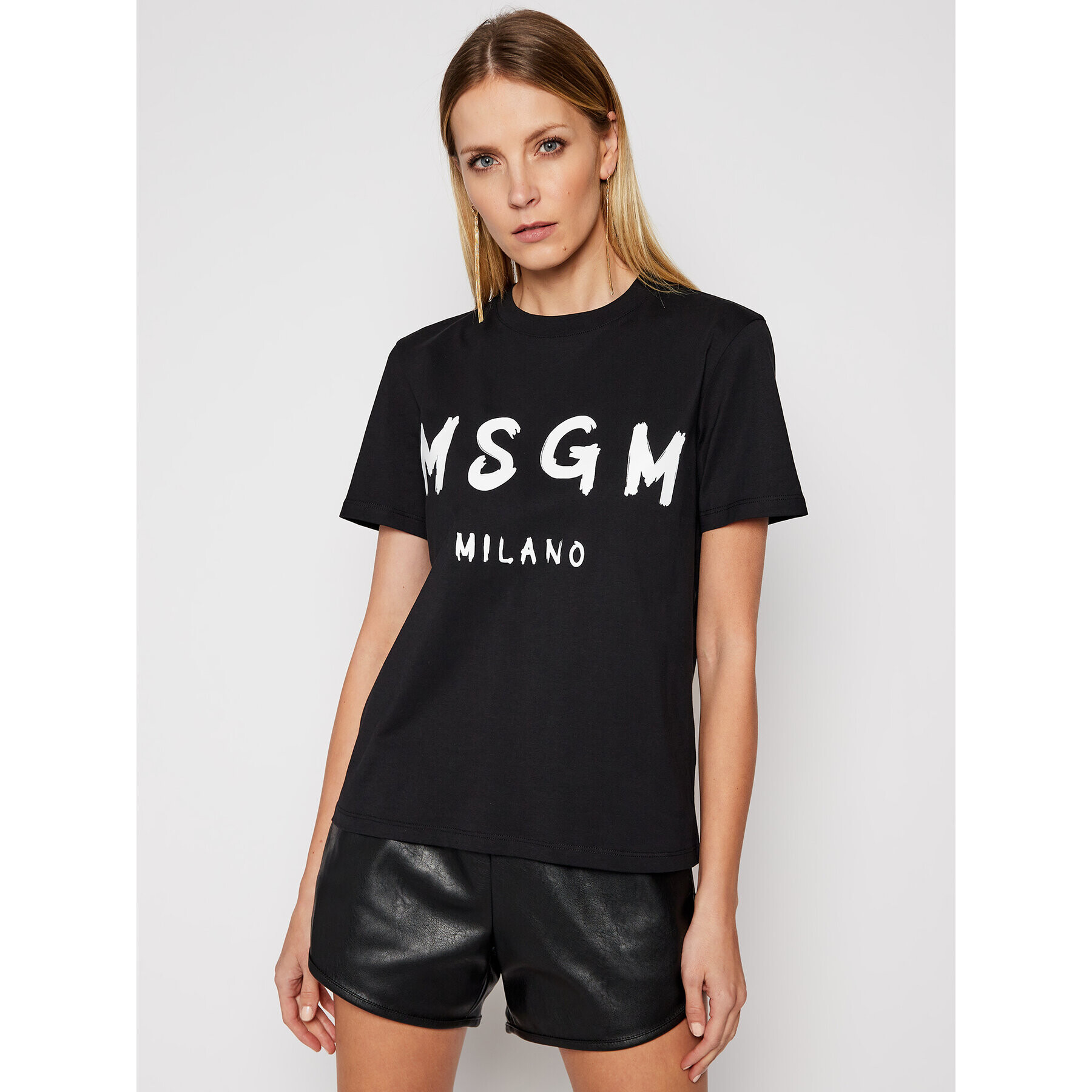 MSGM Tricou 3041MDM60 217298 Negru Regular Fit - Pled.ro