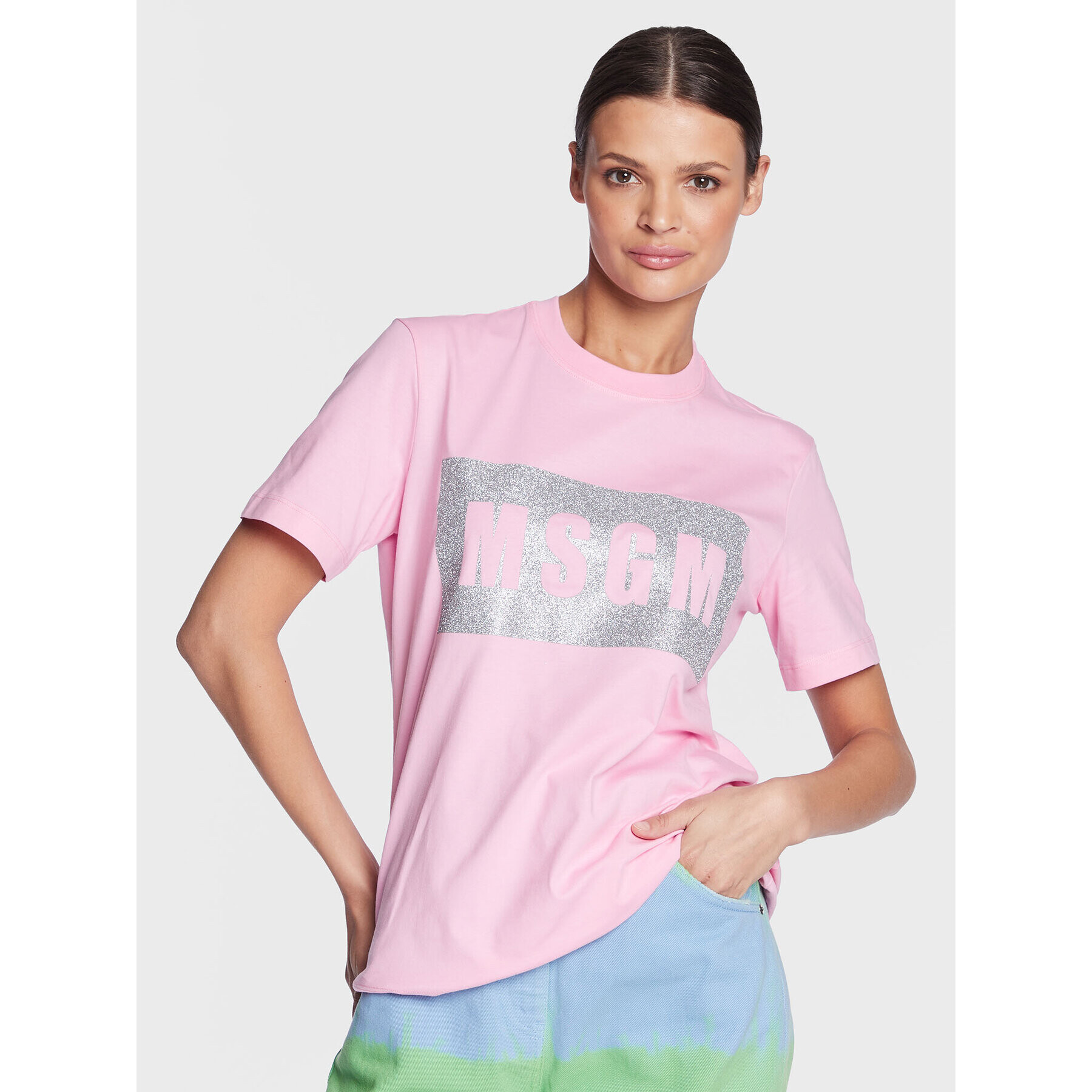 MSGM Tricou 3441MDM520G 237002 Roz Regular Fit - Pled.ro