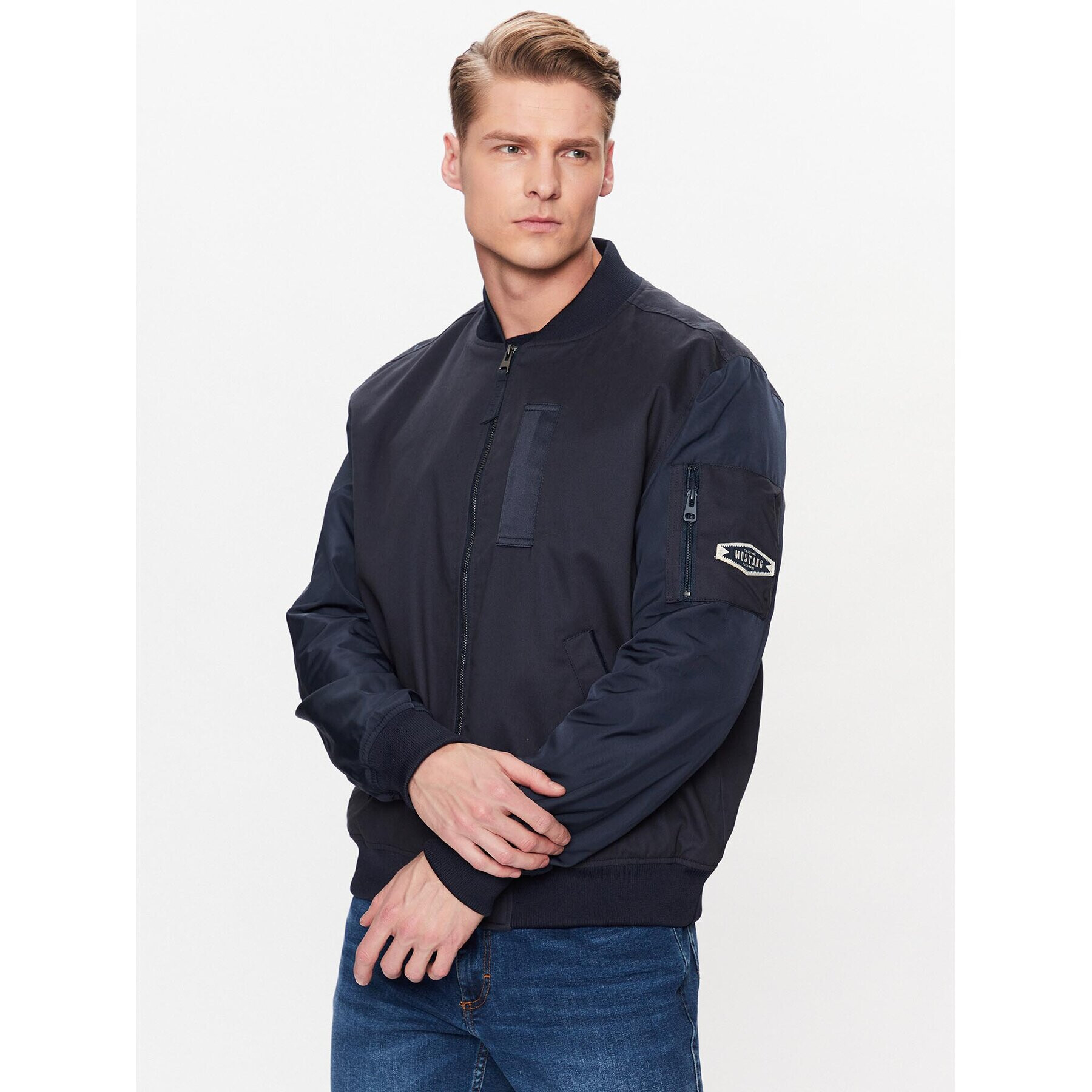 Mustang Geacă bomber Daniel 1013497 Bleumarin Regular Fit - Pled.ro