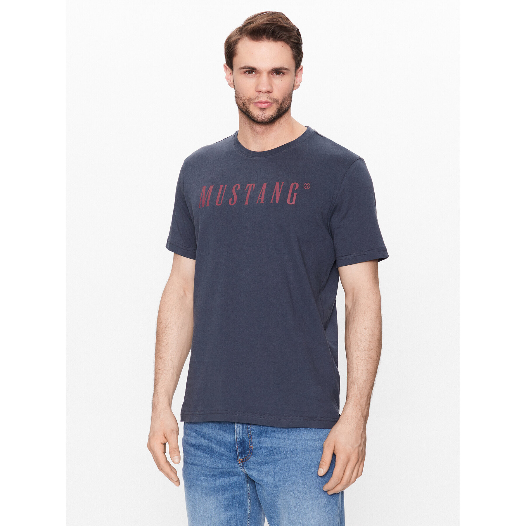 Mustang Tricou Alex 1013221 Bleumarin Regular Fit - Pled.ro