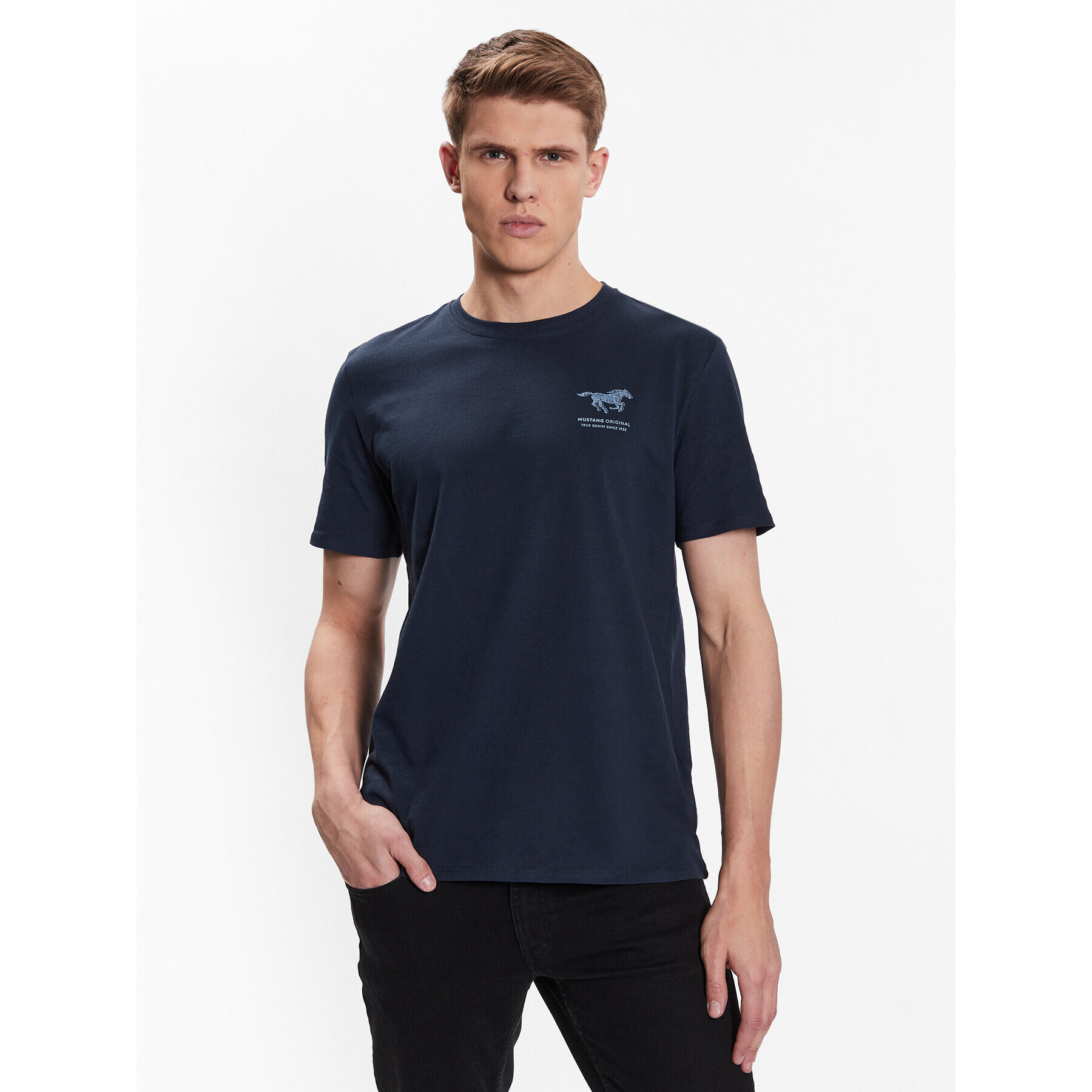 Mustang Tricou Alex 1013534 Bleumarin Regular Fit - Pled.ro