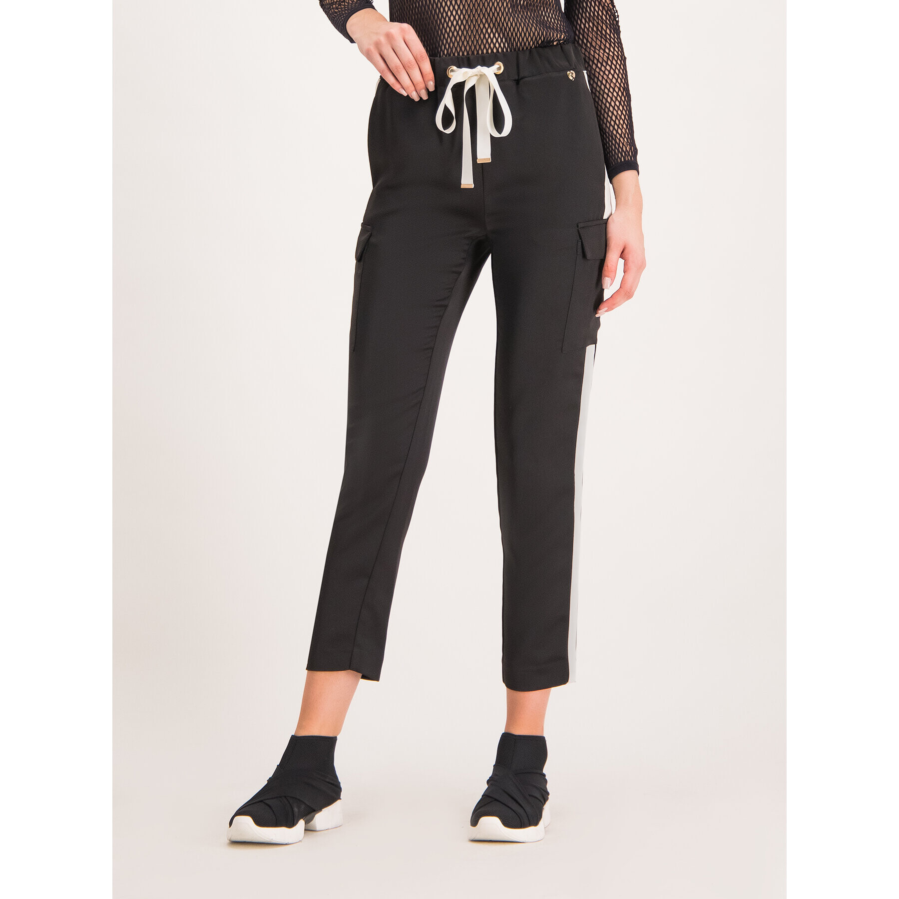 My Twin Pantaloni din material Cargo 192MP2354 Negru Regular Fit - Pled.ro