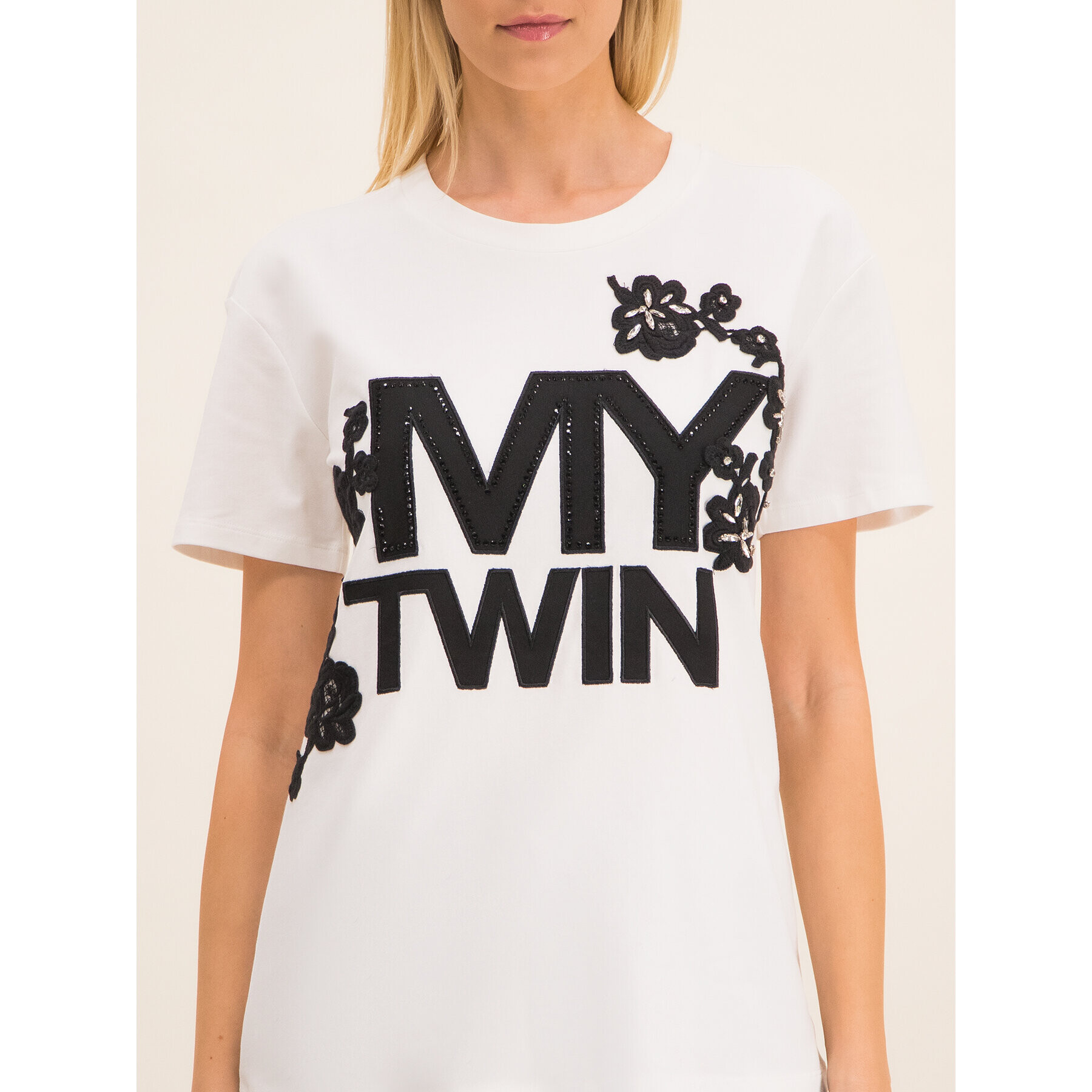 My Twin Tricou 201MP235H Alb Regular Fit - Pled.ro