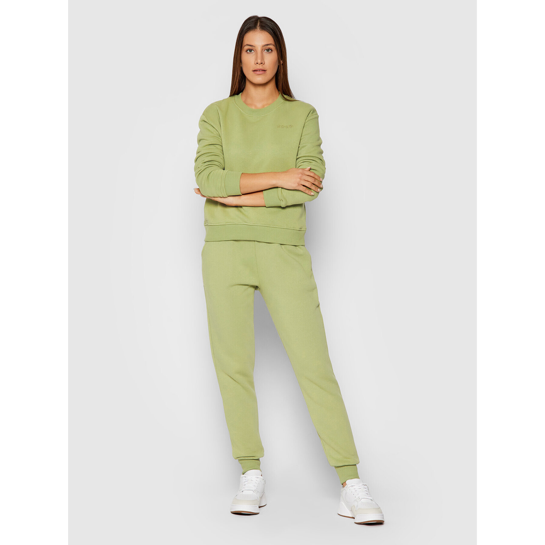 NA-KD Bluză Logo Basic 1044-000155-4083-003 Verde Regular Fit - Pled.ro