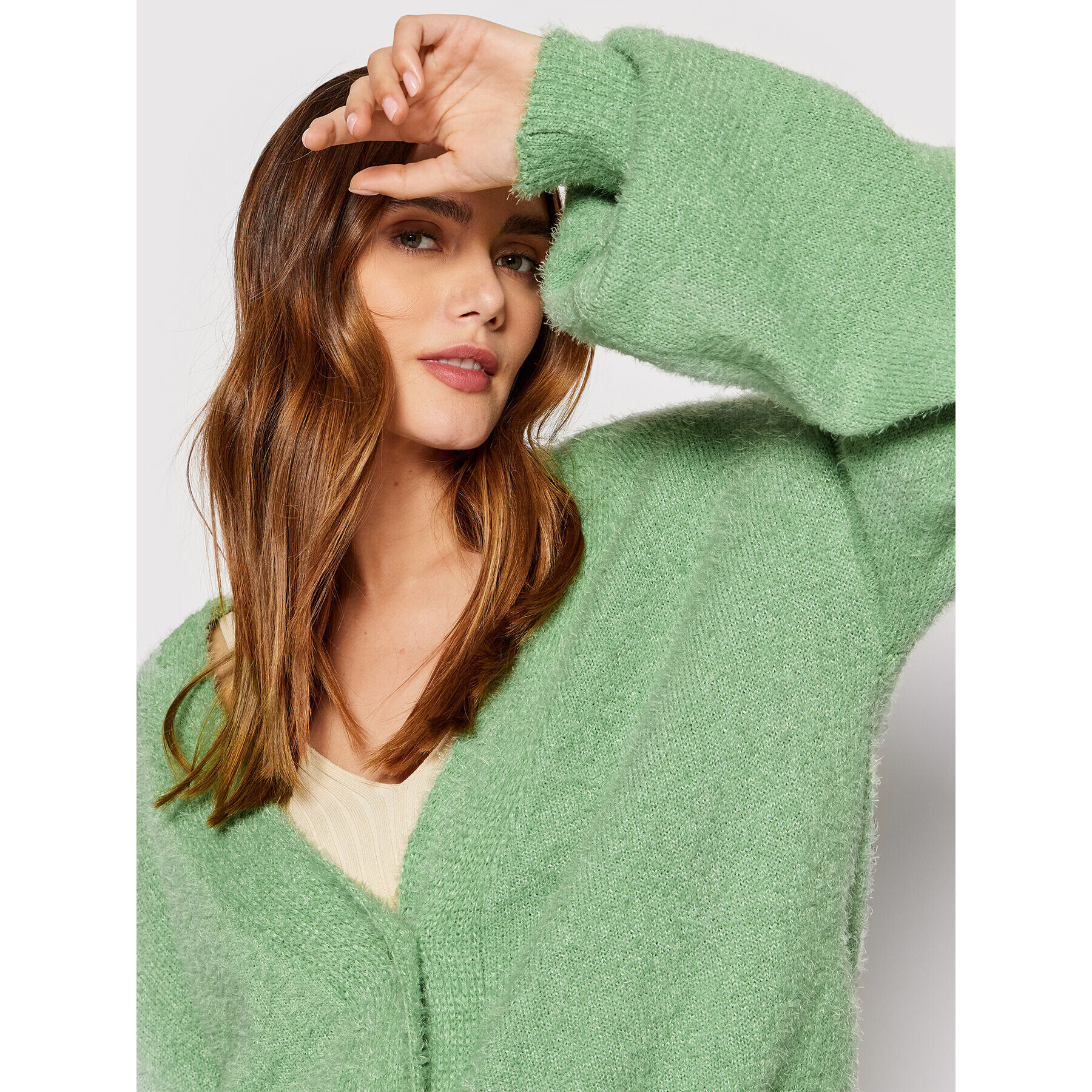 NA-KD Cardigan Knitted 1018-008608-1433-003 Verde Oversize - Pled.ro