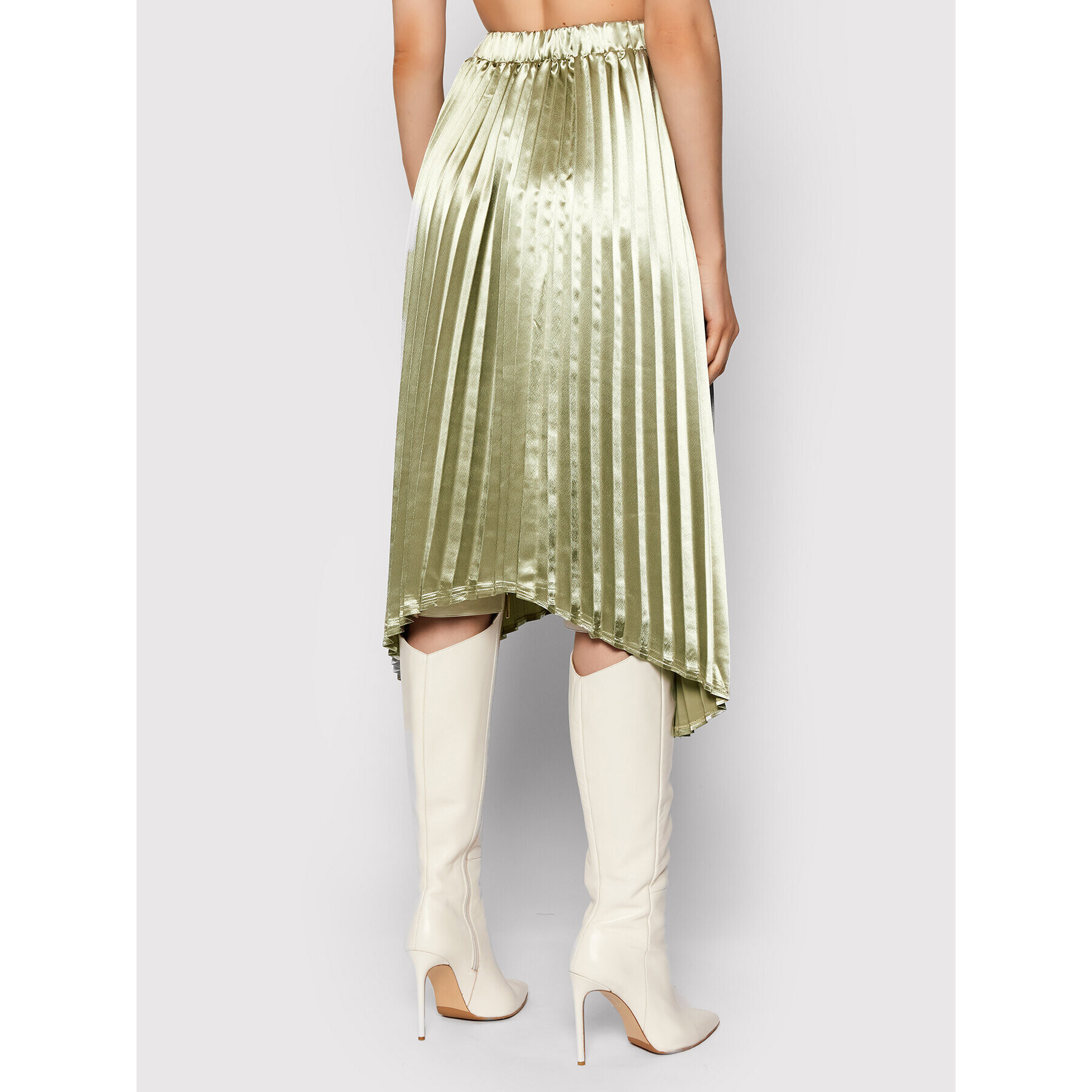 NA-KD Fustă plisată Pleated Asymmetric 1018-007371-1130-581 Verde Regular Fit - Pled.ro