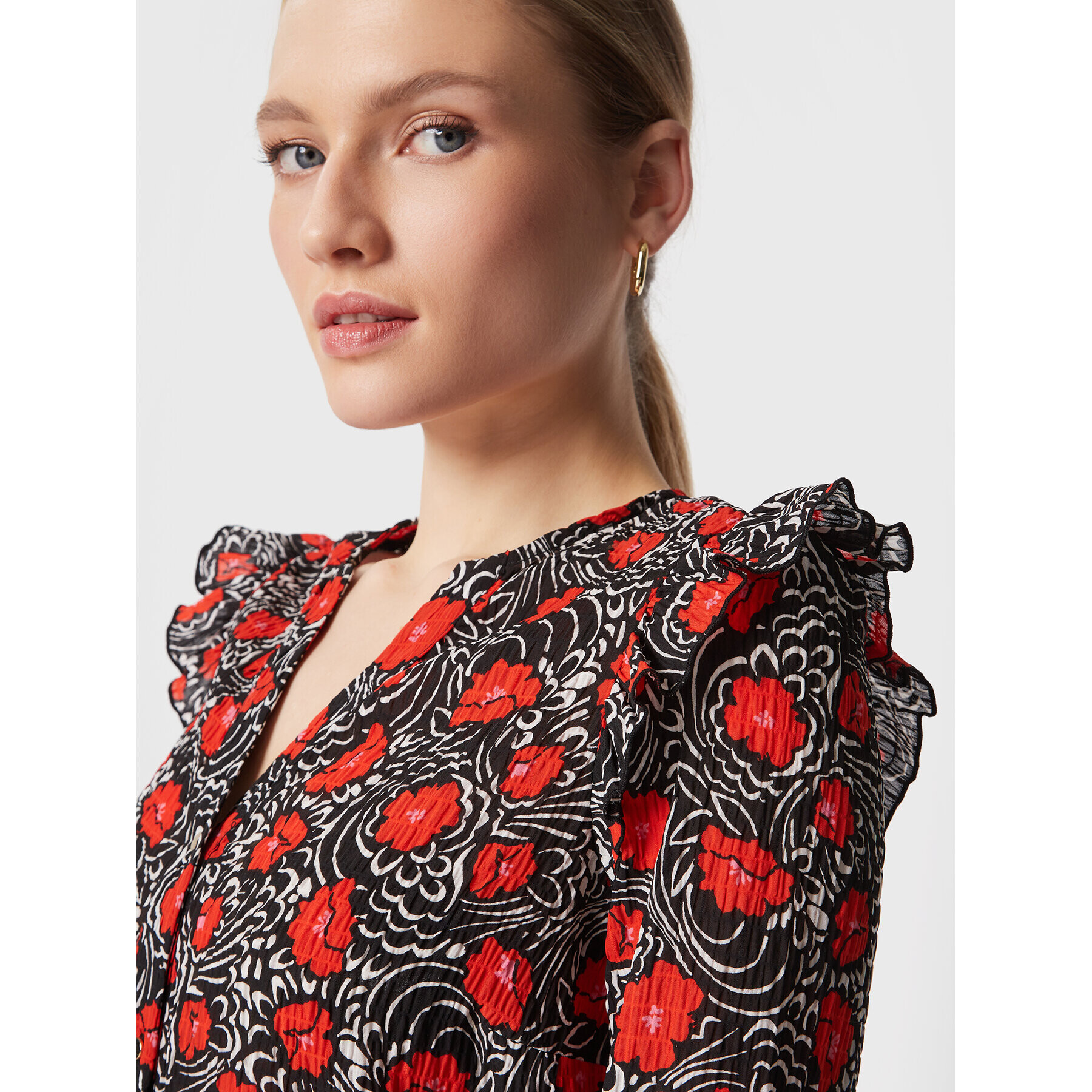 NAF NAF Bluză Office THNC75A Negru Regular Fit - Pled.ro