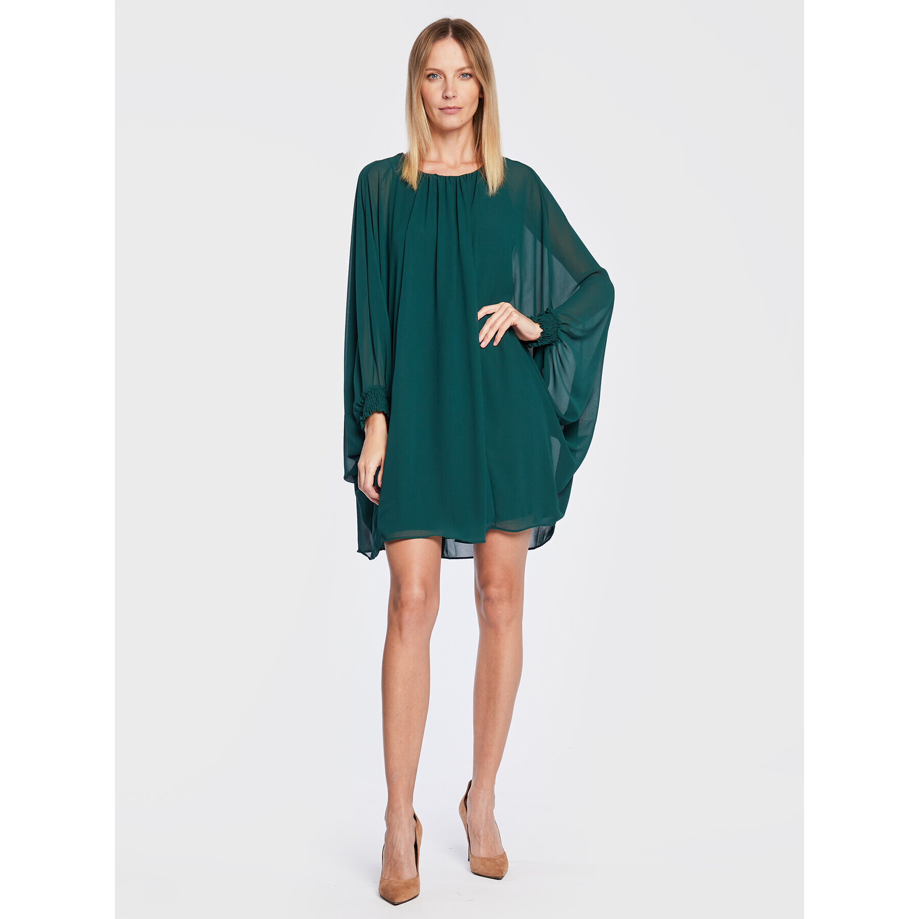 NAF NAF Rochie cocktail Ktoday THNR35 Verde Relaxed Fit - Pled.ro