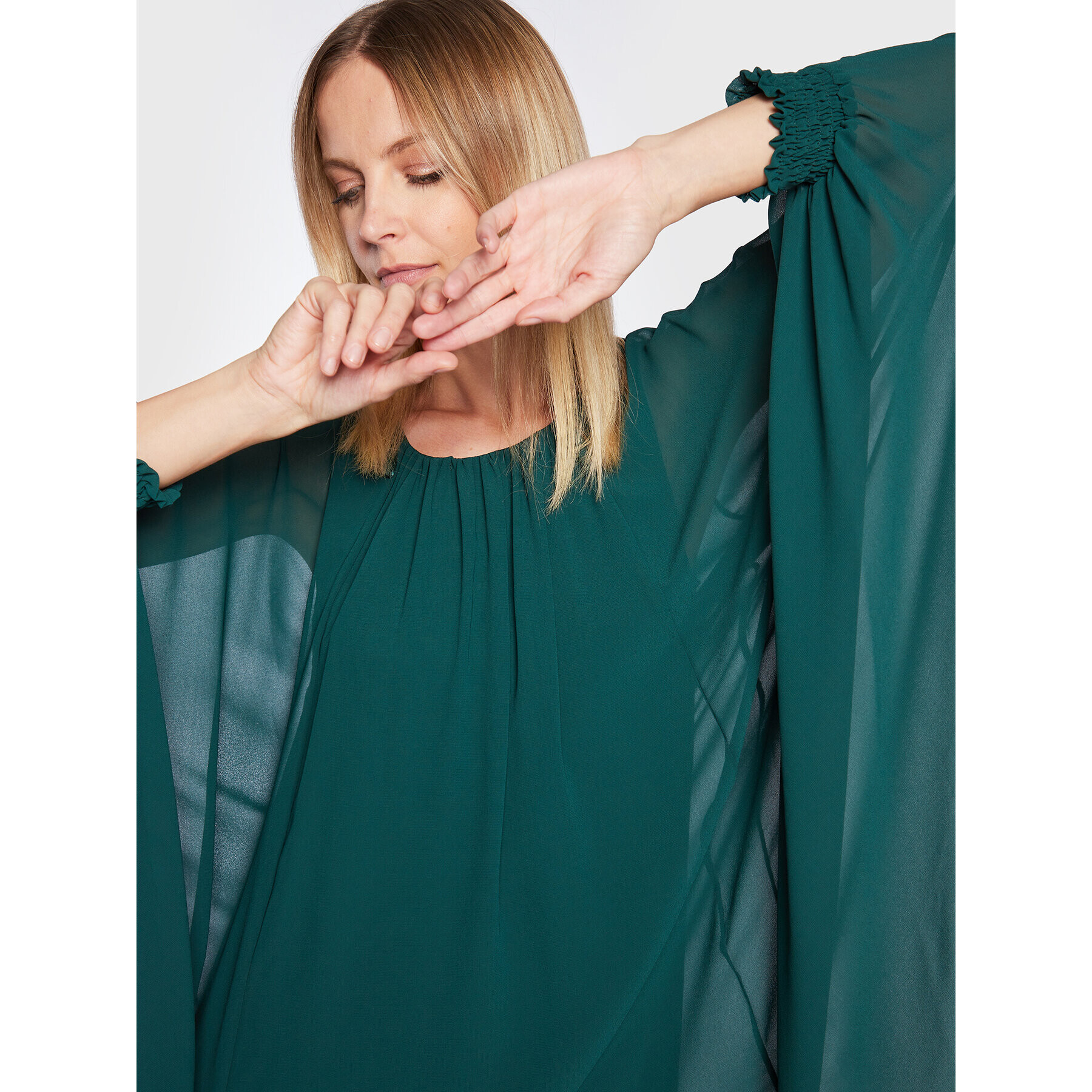 NAF NAF Rochie cocktail Ktoday THNR35 Verde Relaxed Fit - Pled.ro