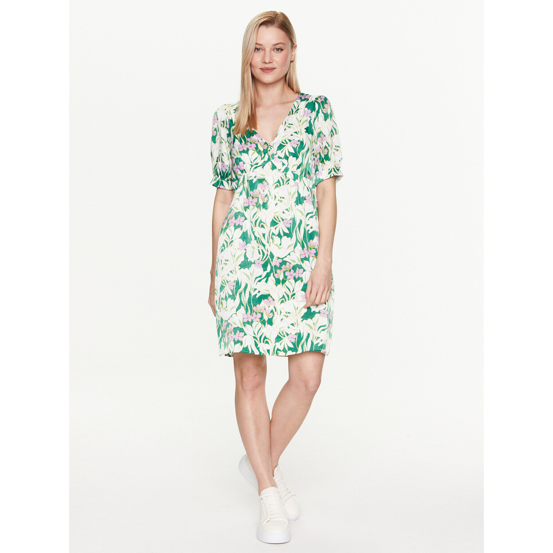 NAF NAF Rochie Kpreppy XENR80 Verde Regular Fit - Pled.ro