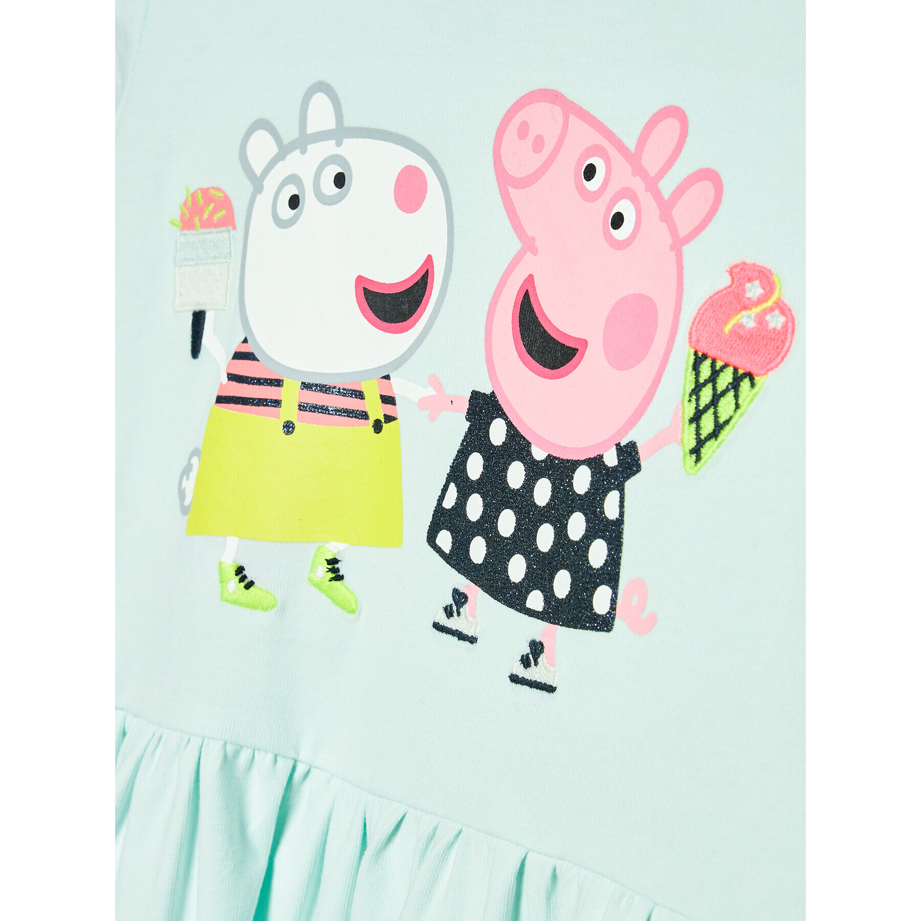 NAME IT Rochie de zi PEPPA PIG 13201306 Verde Regular Fit - Pled.ro