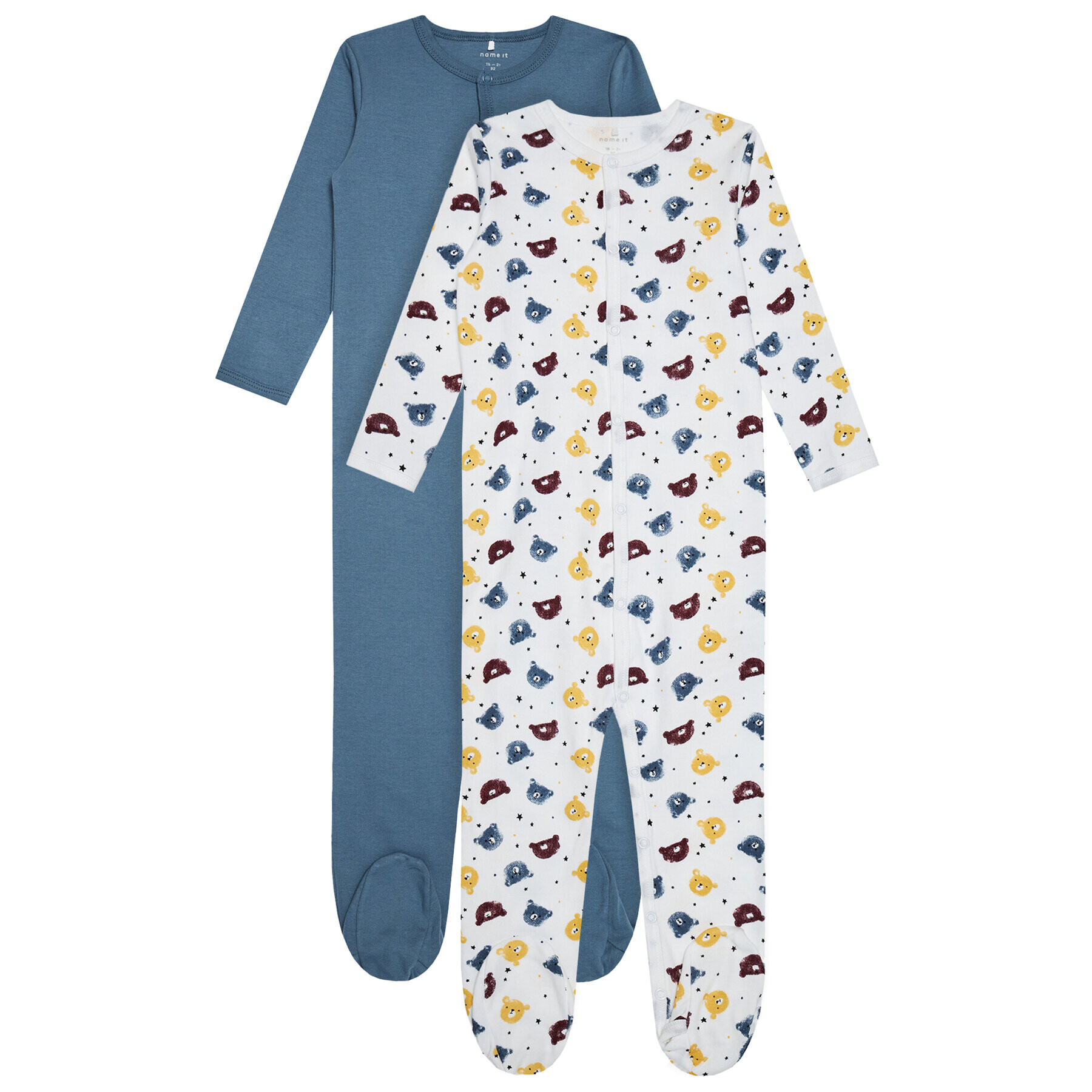 NAME IT Set 2 body-uri Nightsuit 13182197 Albastru Regular Fit - Pled.ro