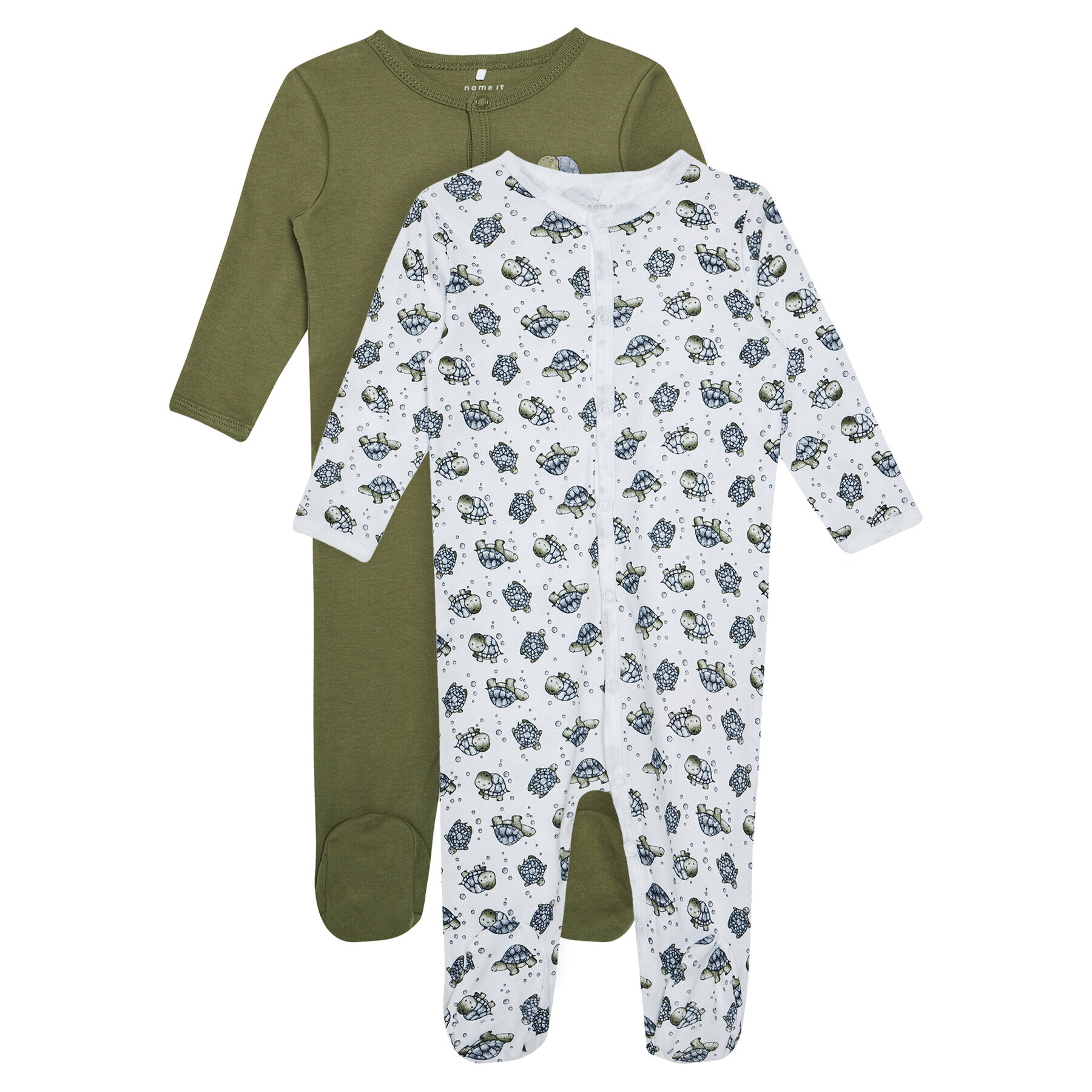 NAME IT Set 2 body-uri Nightsuit 13189127 Verde Regular Fit - Pled.ro