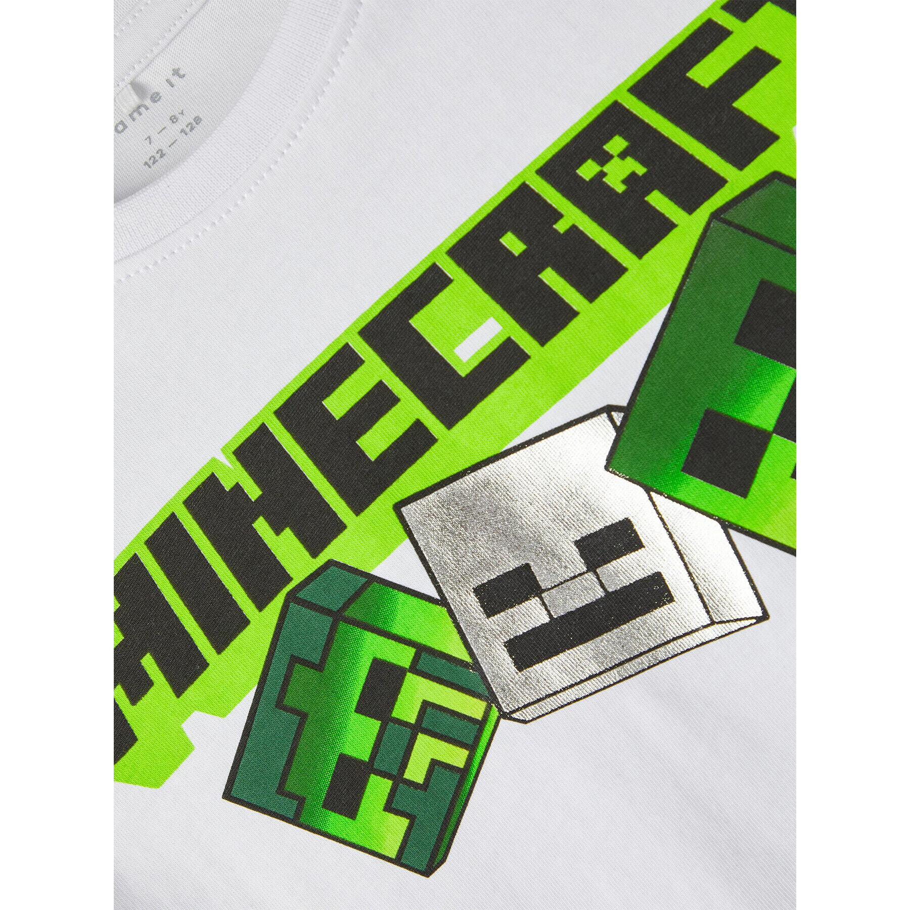 NAME IT Tricou MINECRAFT 13215788 Alb Regular Fit - Pled.ro