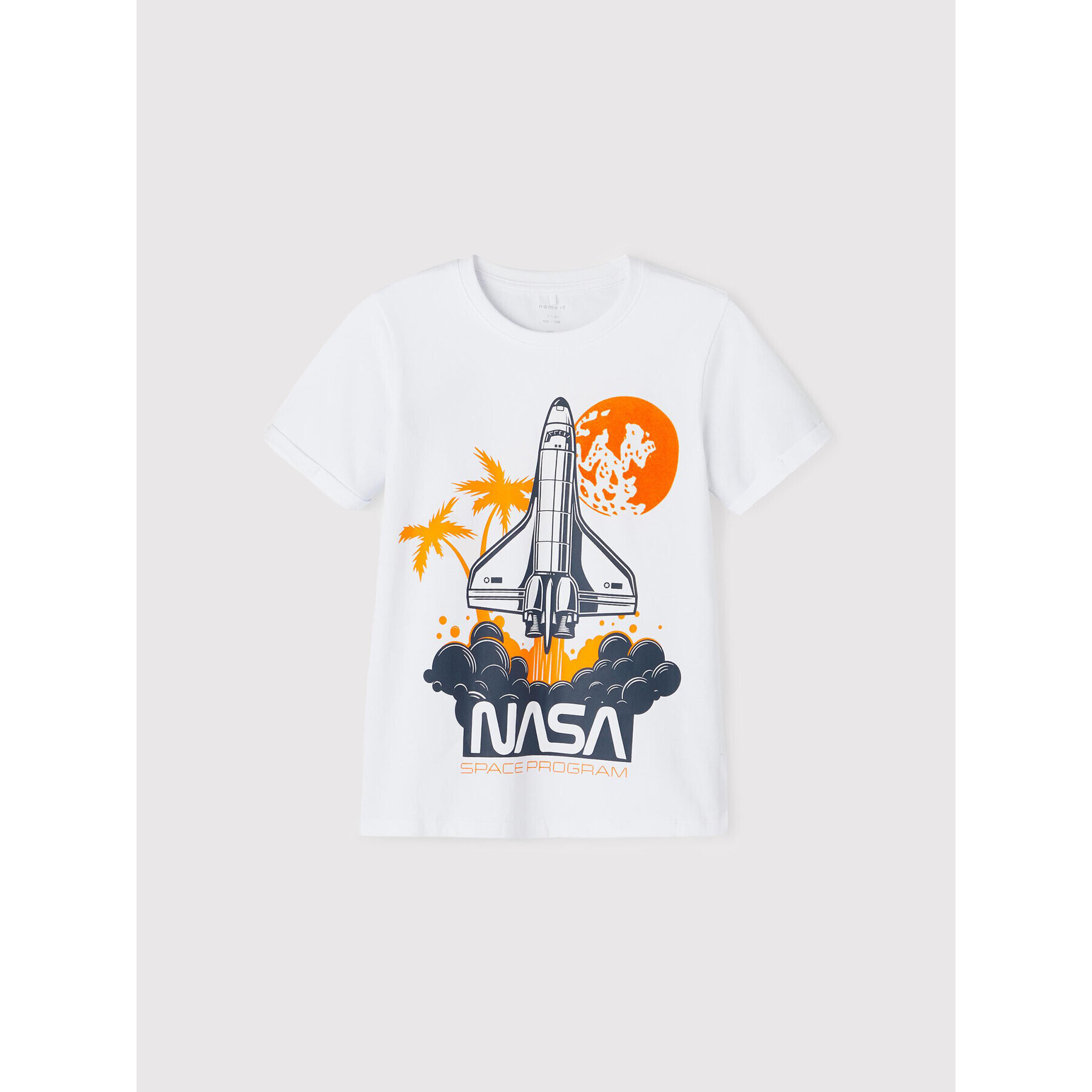 NAME IT Tricou NASA 13199848 Alb Regular Fit - Pled.ro