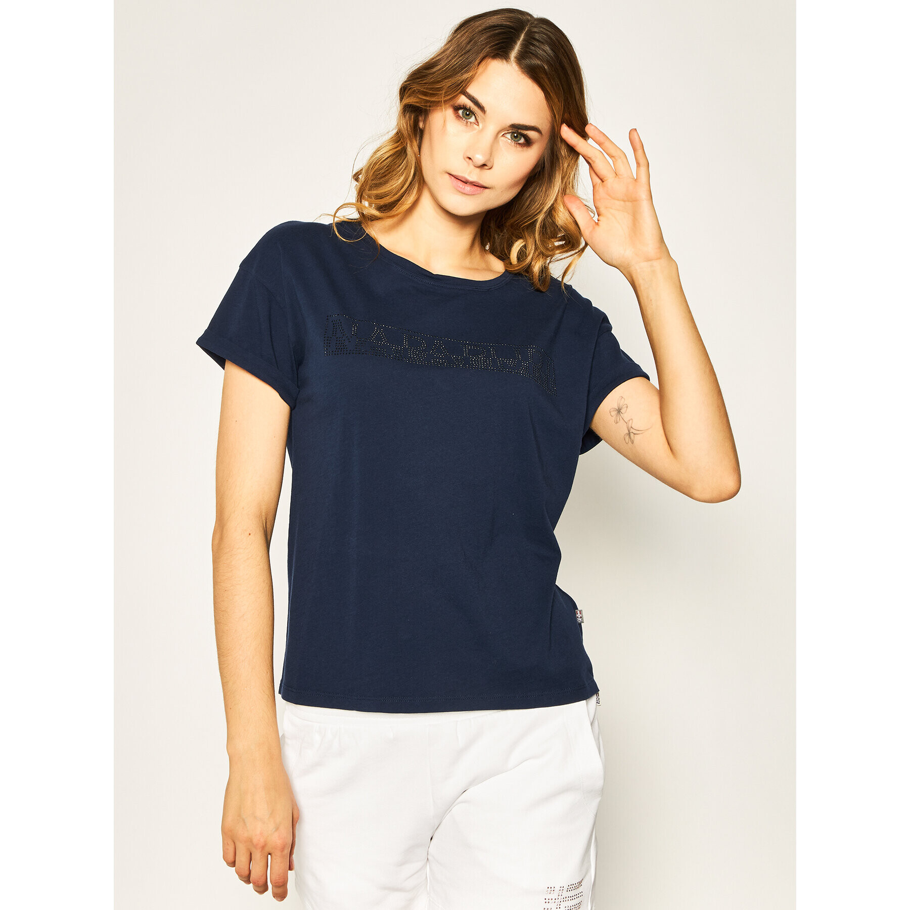 Napapijri Tricou Siccari NP0A4E3WB Bleumarin Regular Fit - Pled.ro