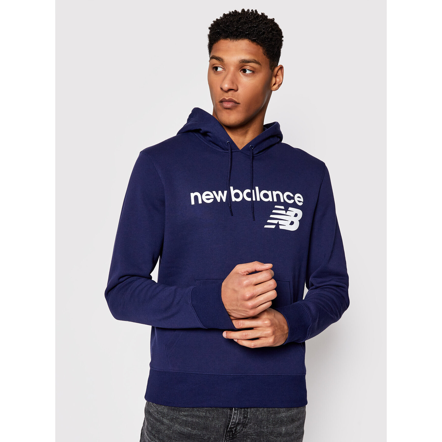 New Balance Bluză C C F Hoodie MT03910 Bleumarin Relaxed Fit - Pled.ro