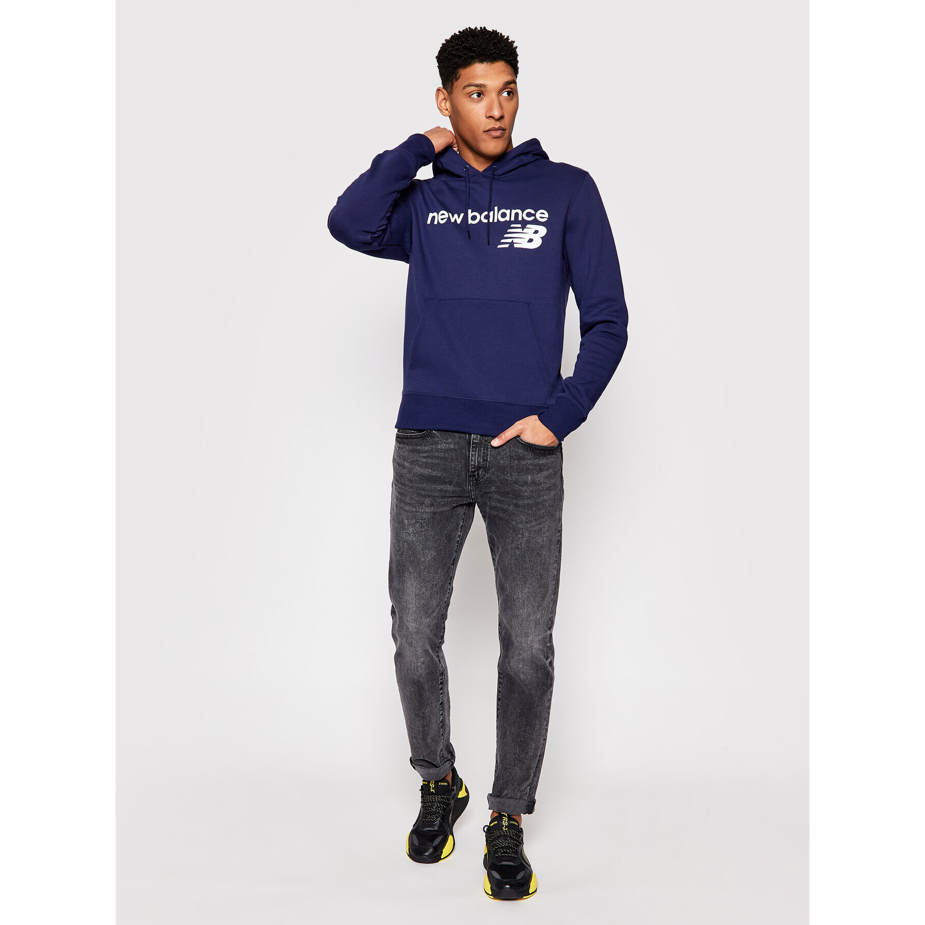 New Balance Bluză C C F Hoodie MT03910 Bleumarin Relaxed Fit - Pled.ro