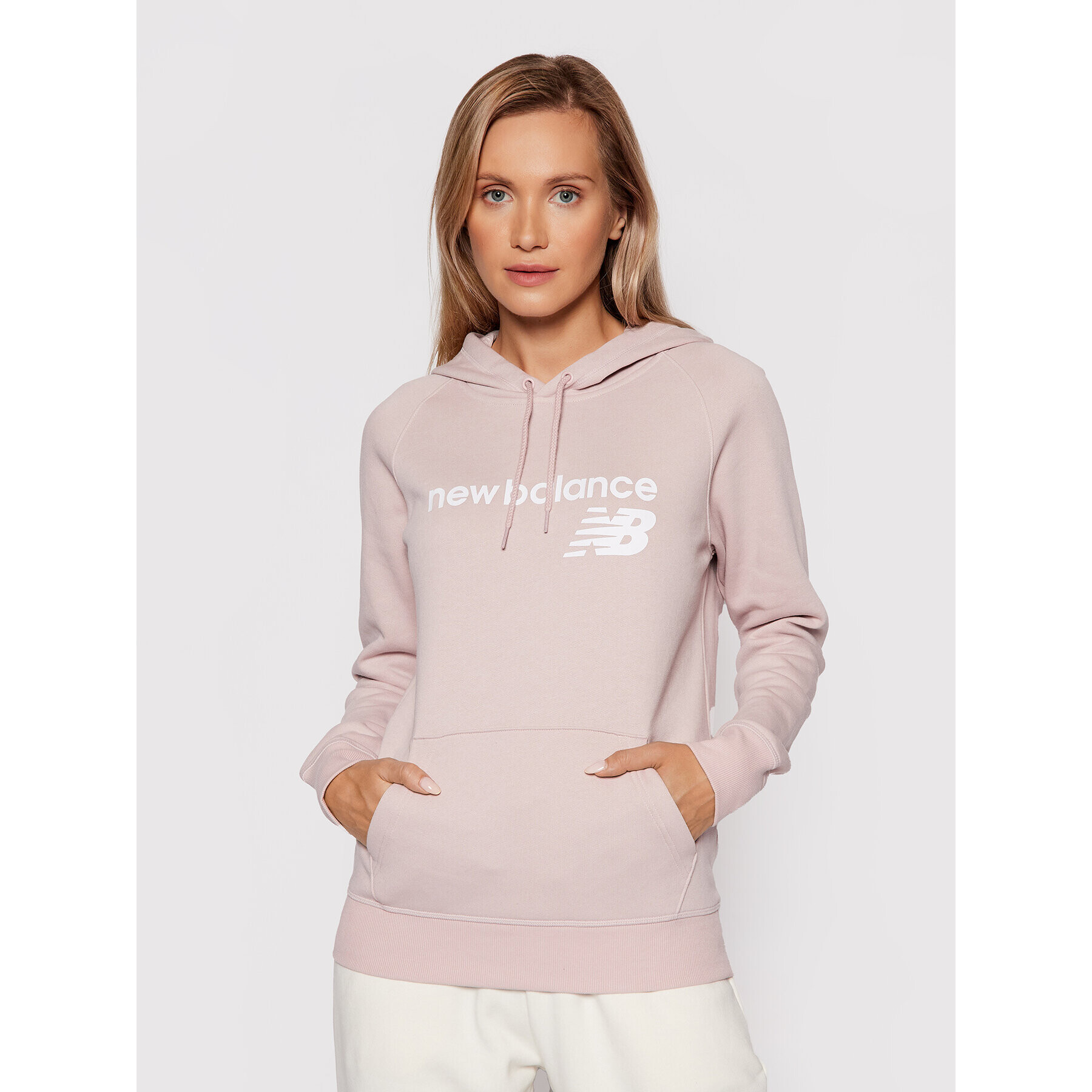 New Balance Bluză Classic Core Fleece WT03810 Roz Relaxed Fit - Pled.ro