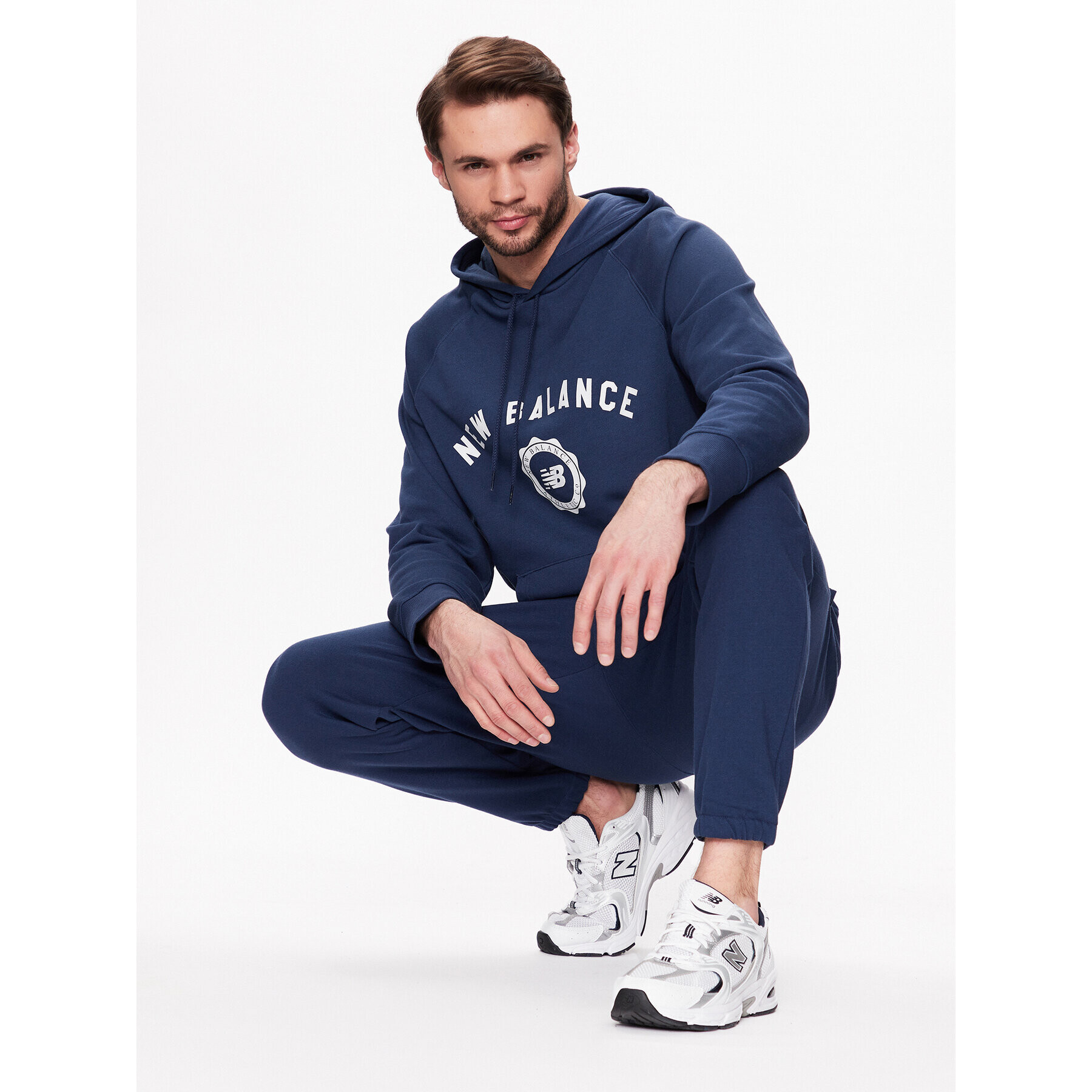 New Balance Bluză Dukserica Sport Seasonal French Terry MT31901 Bleumarin Relaxed Fit - Pled.ro