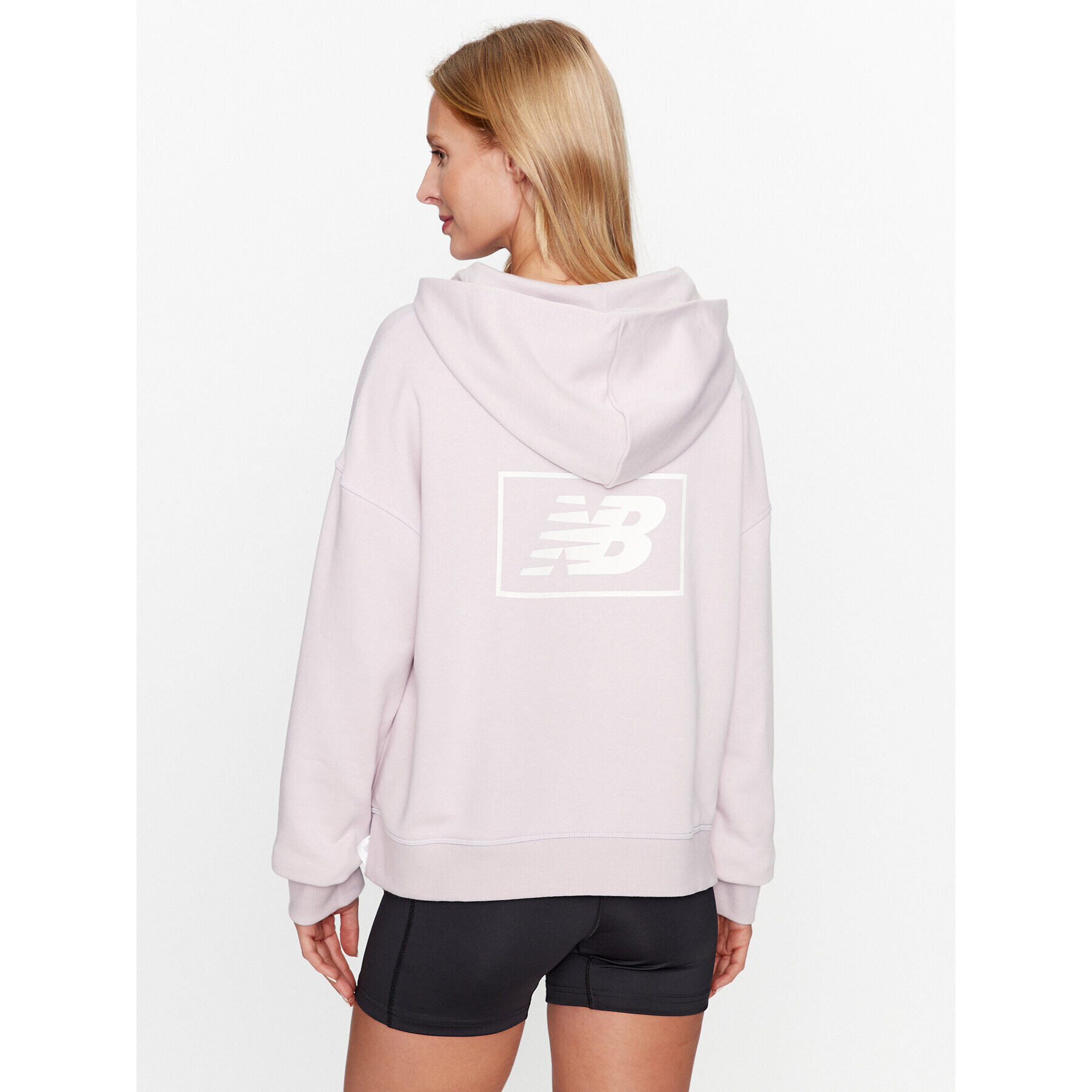 New Balance Bluză Essentials French Terry Hoodie WT33512 Violet Regular Fit - Pled.ro